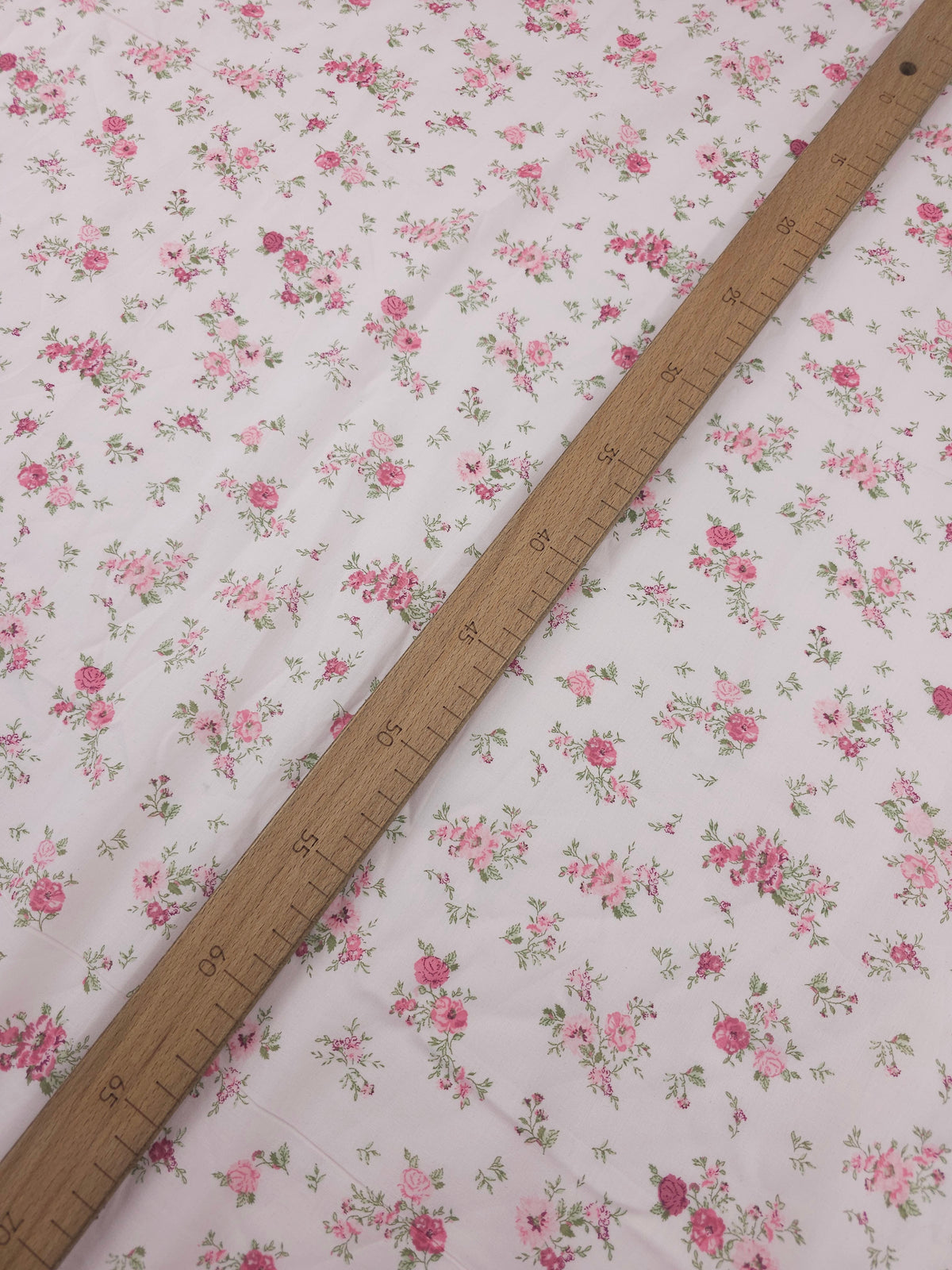 Pale Pink Vintage Rose Floral Lightweight Cotton