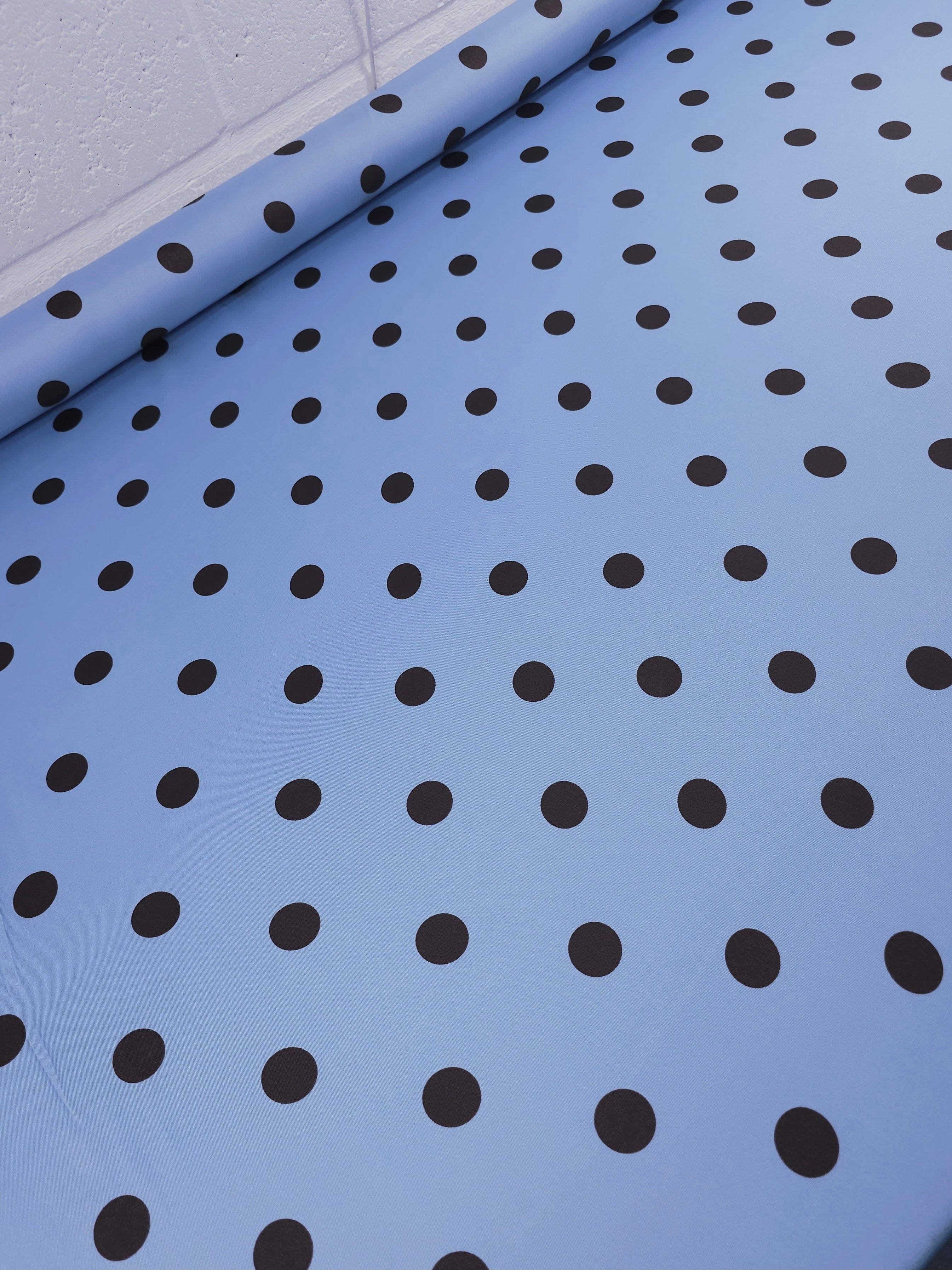 Cornflower Blue/Brown Polka Spot Poly