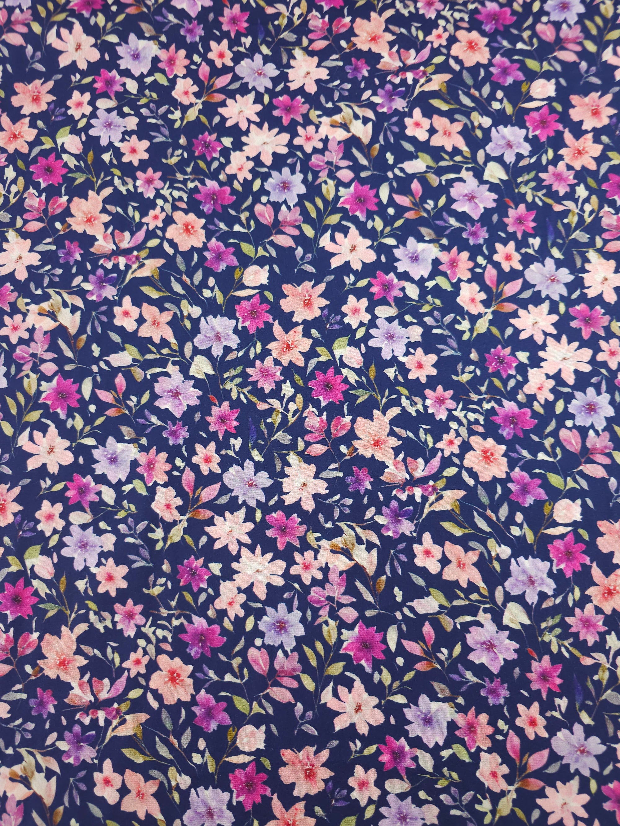 Midnight Floral Bloom Lightweight Cotton 60"