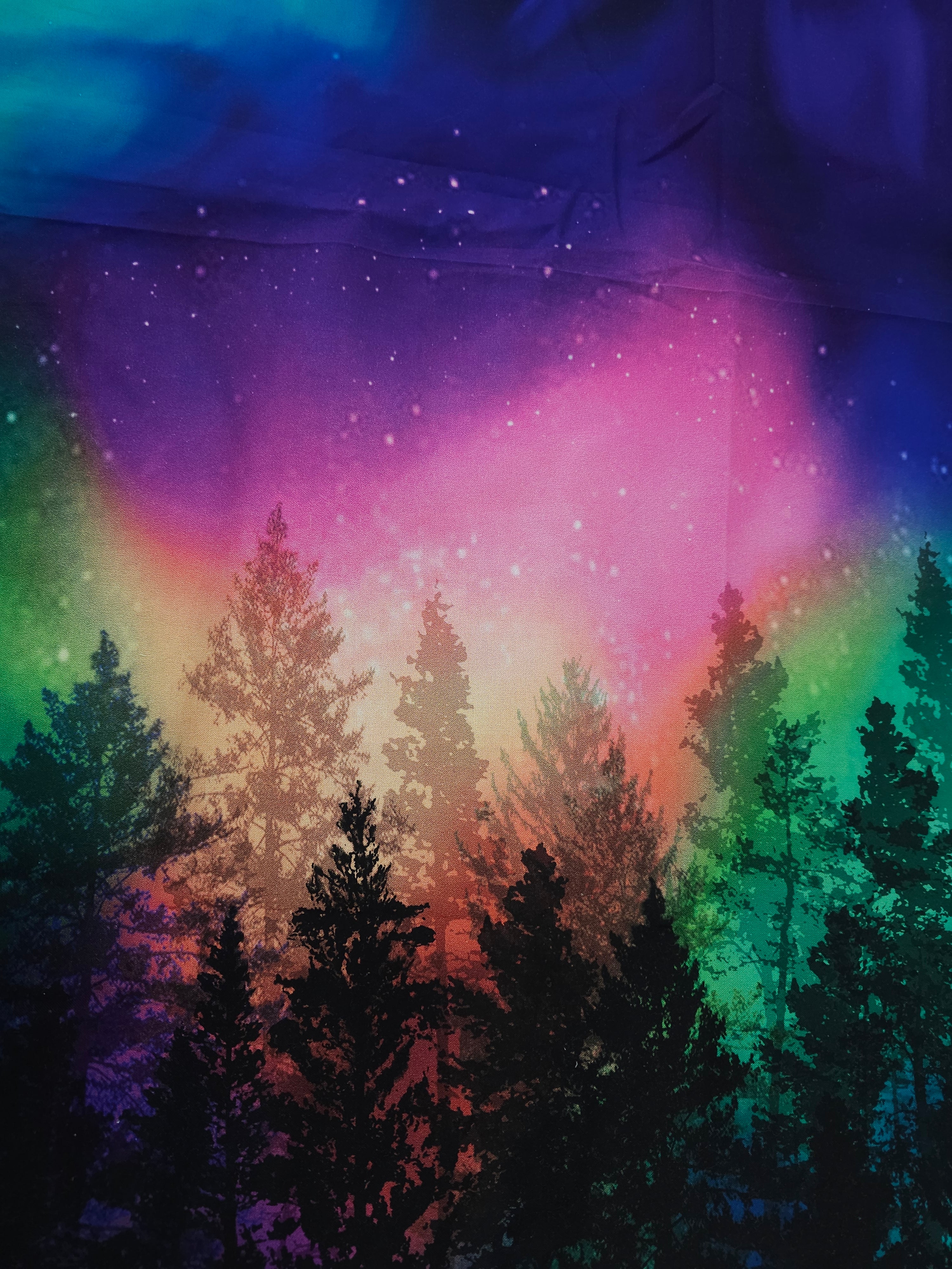 Forest auroras Cotton panel- 1.2m piece