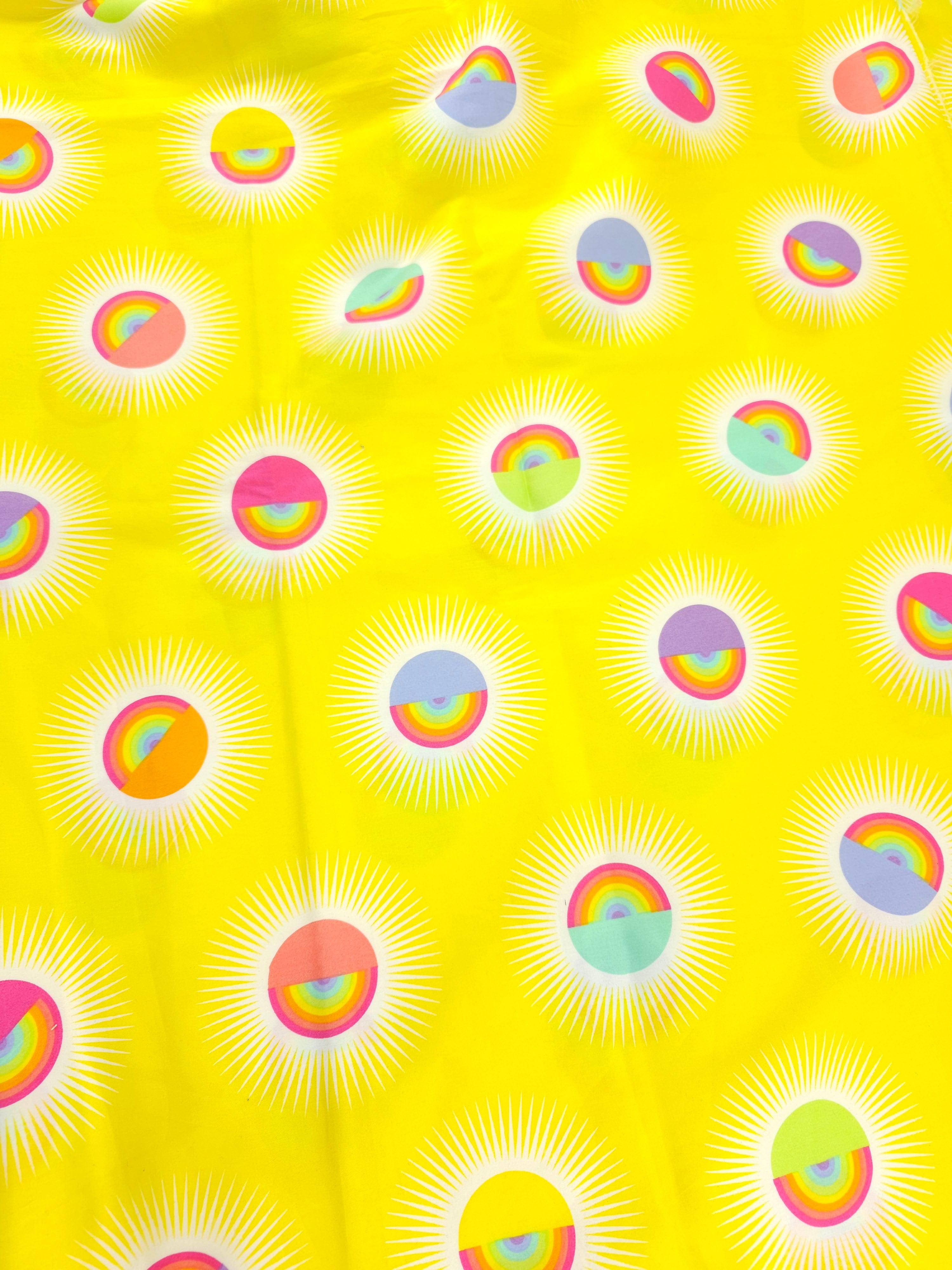 Yellow rainbow eye Cotton- 2.3m piece