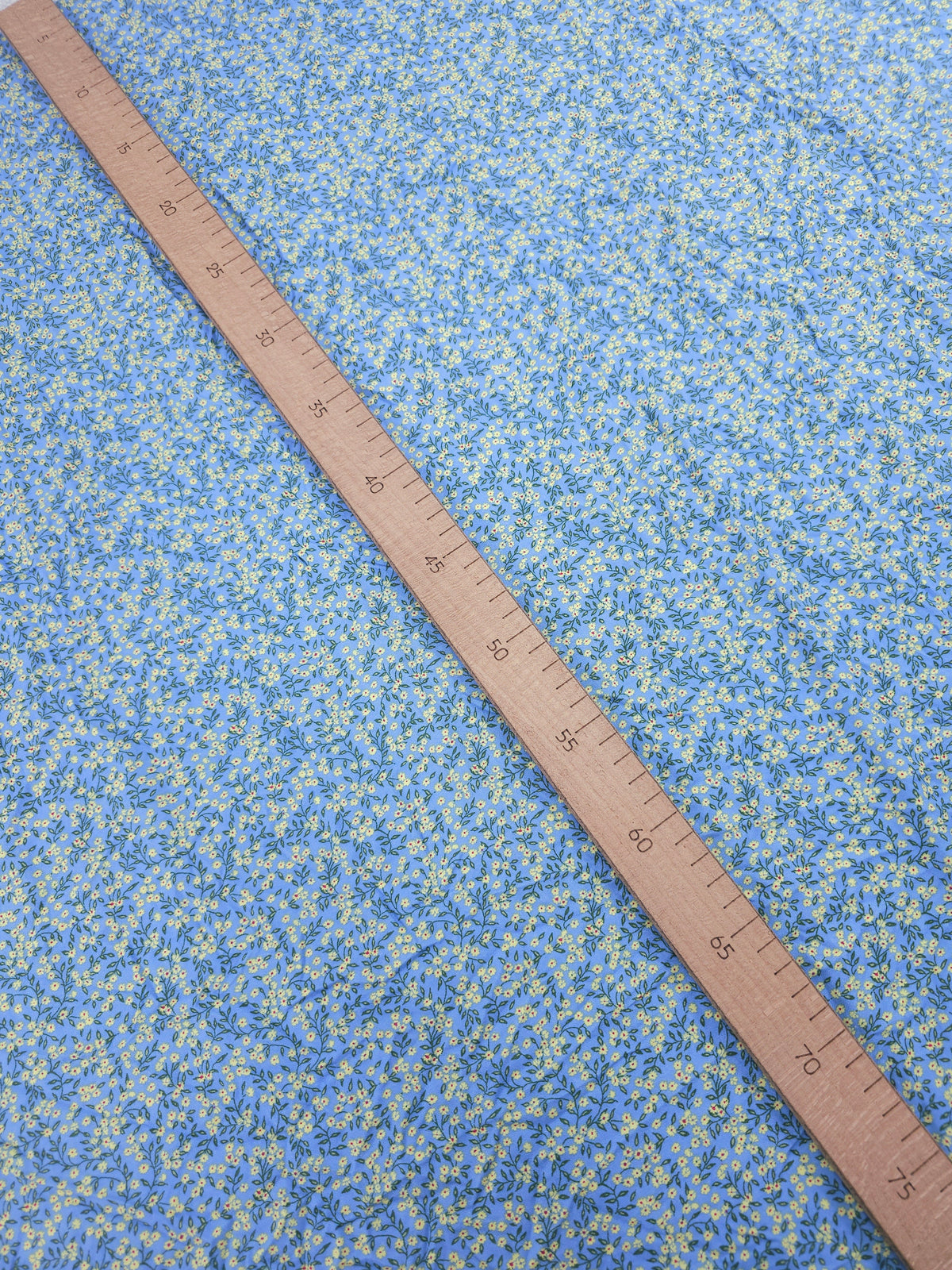 Blue/Yellow Mini Ditsy Floral Field Viscose Challis - Uniqlo