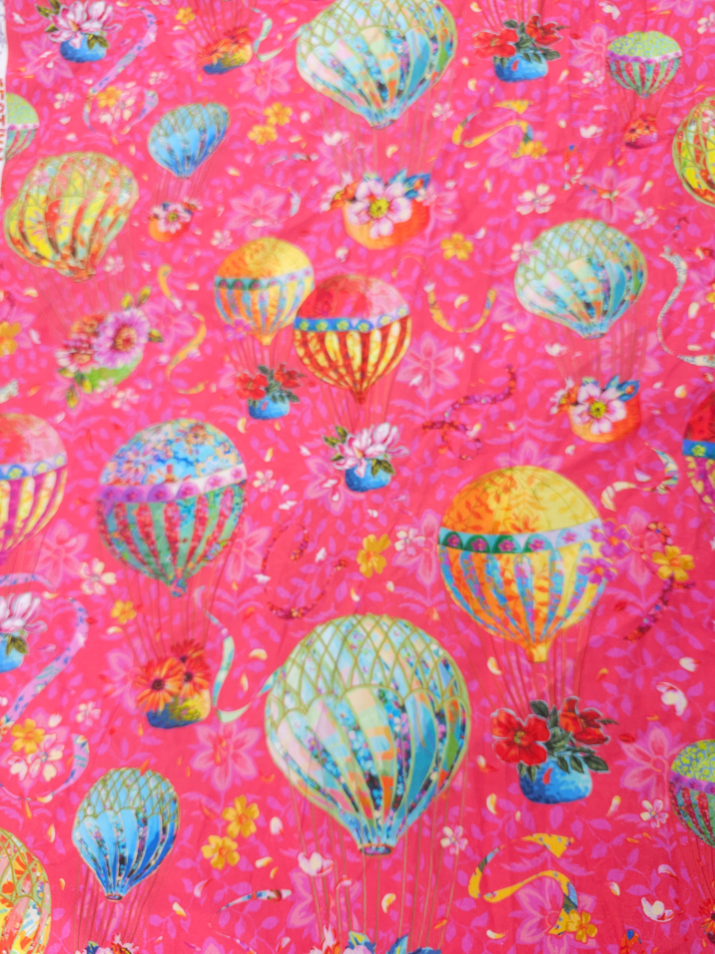 Pink hot air balloon Cotton- 2.4m piece