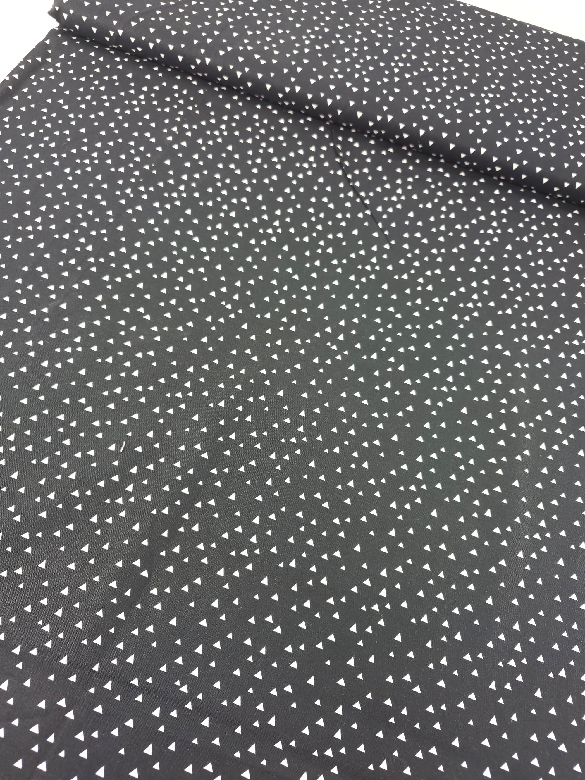 Black Irregular Mini Triangles 100% Cotton