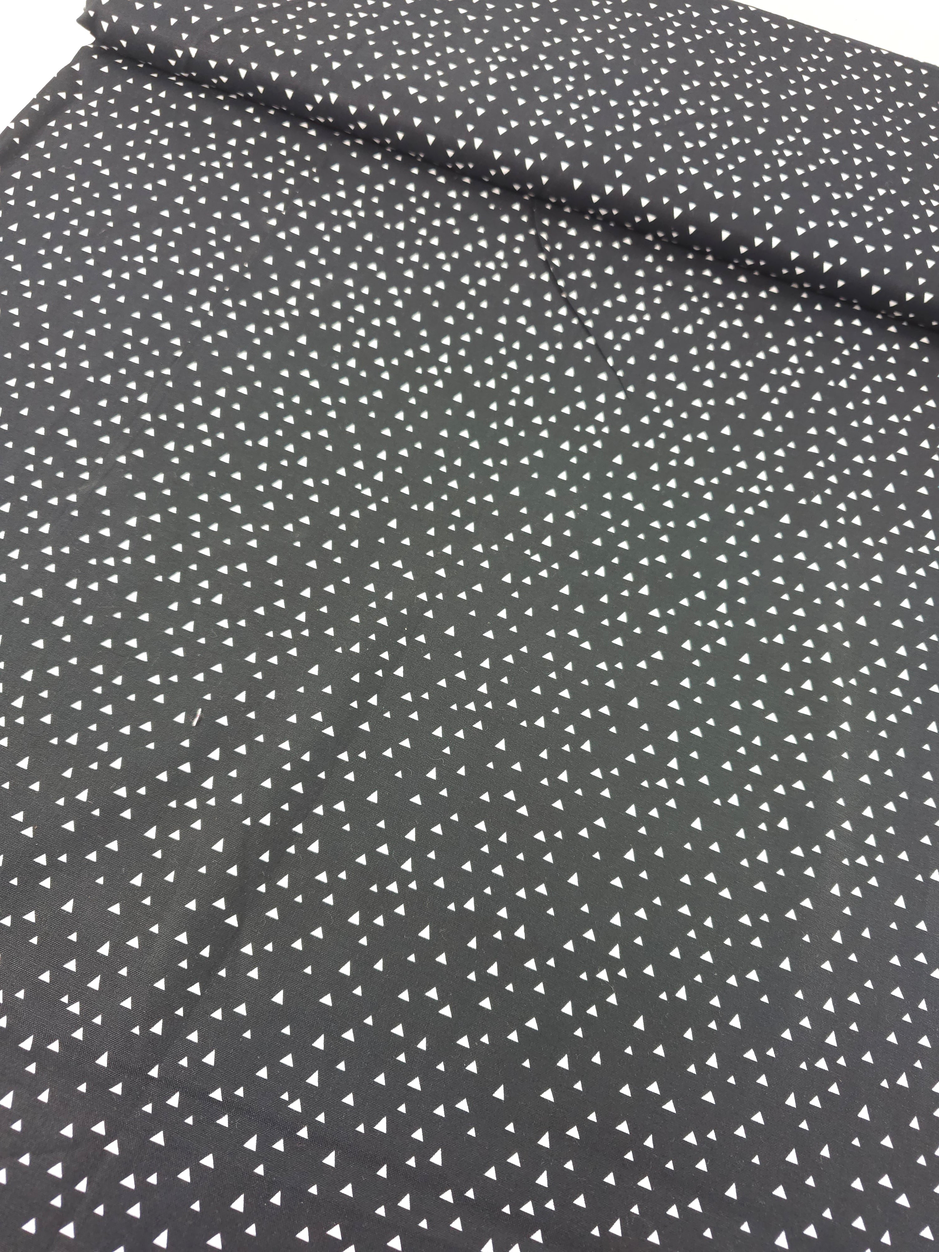 Black Irregular Mini Triangles 100% Cotton