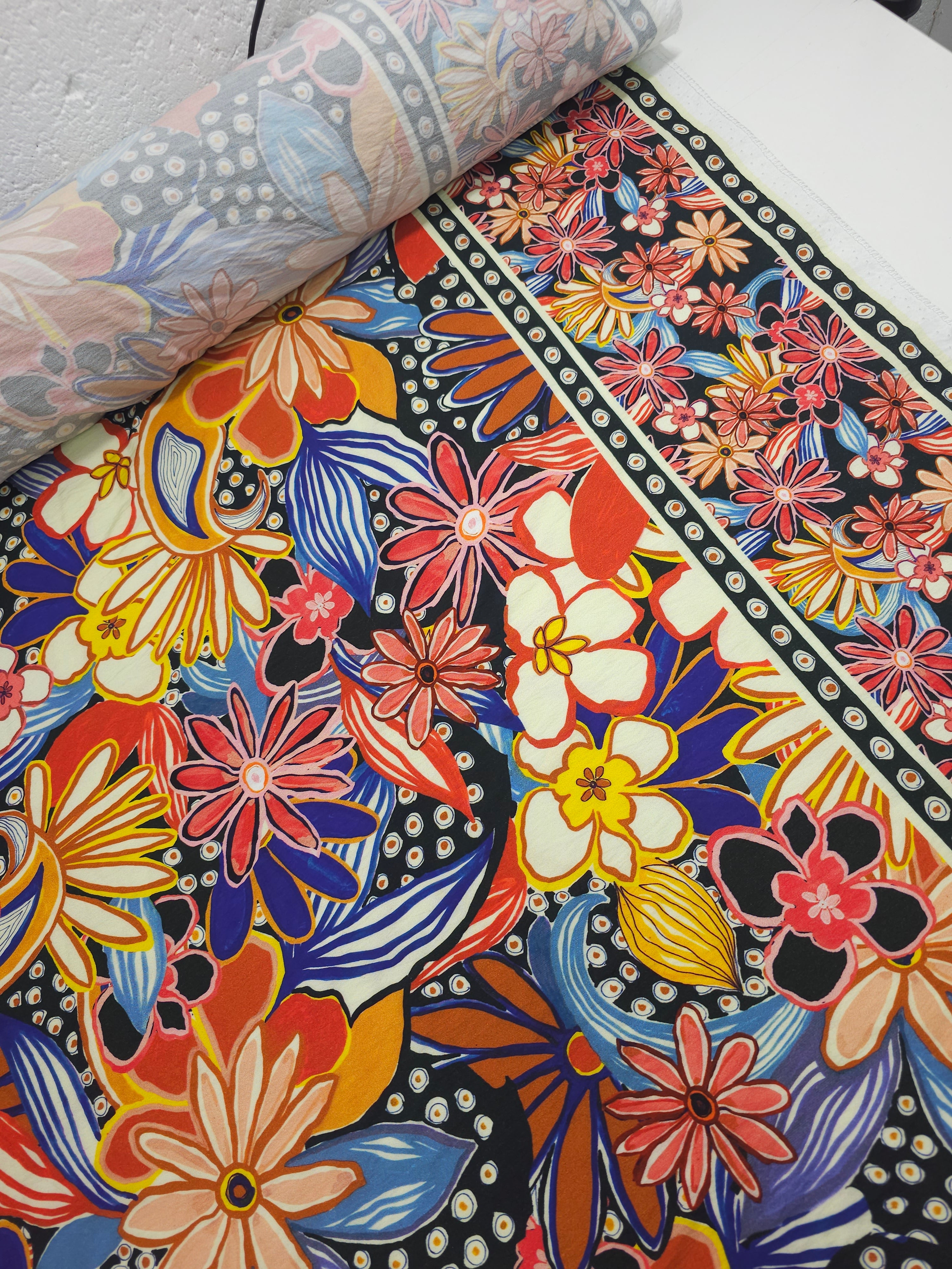 Retro Floral Modal Viscose