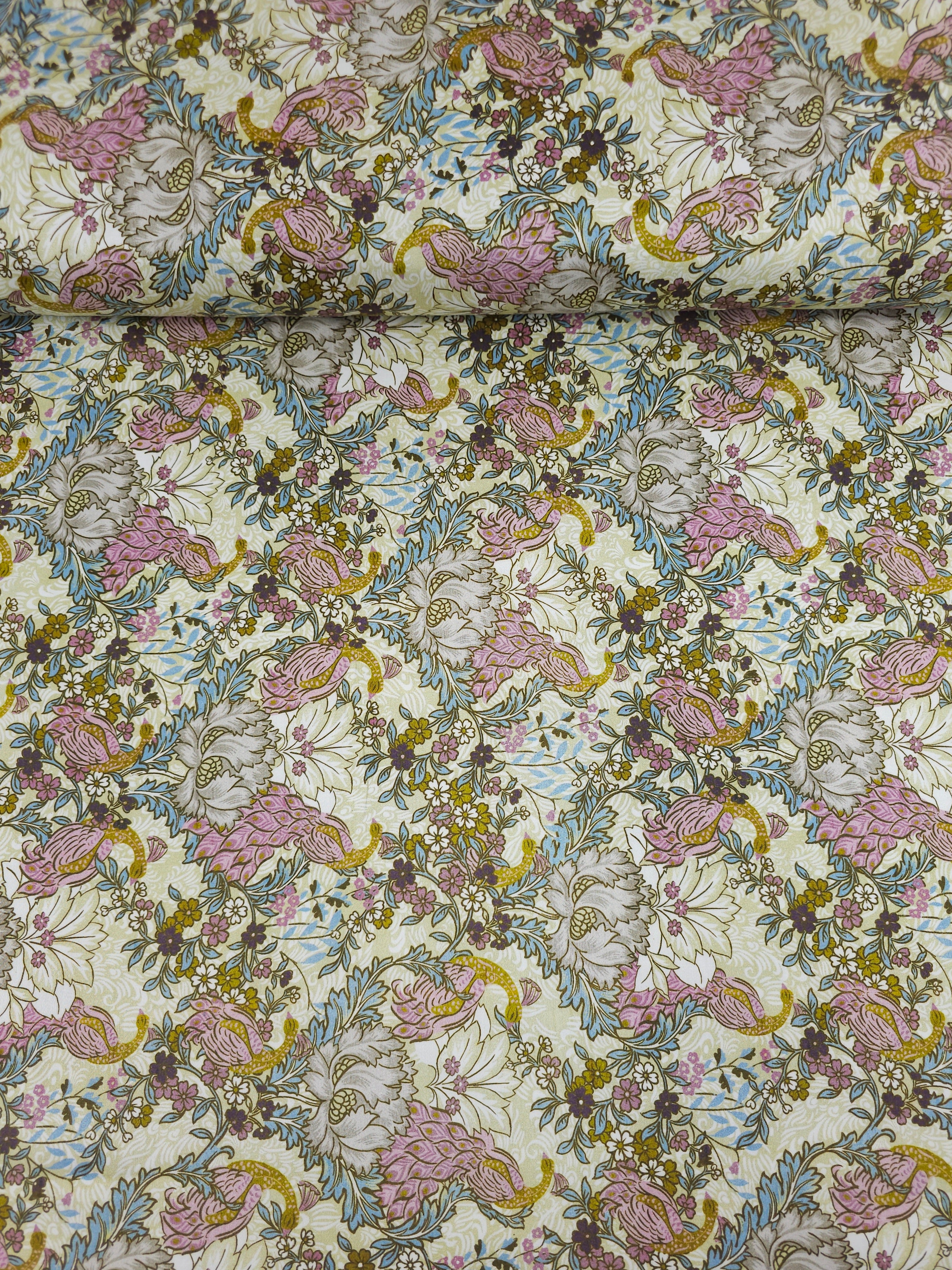 Vintage Majestic Peacock Floral 100% Cotton 118” *EXTRA WIDE*