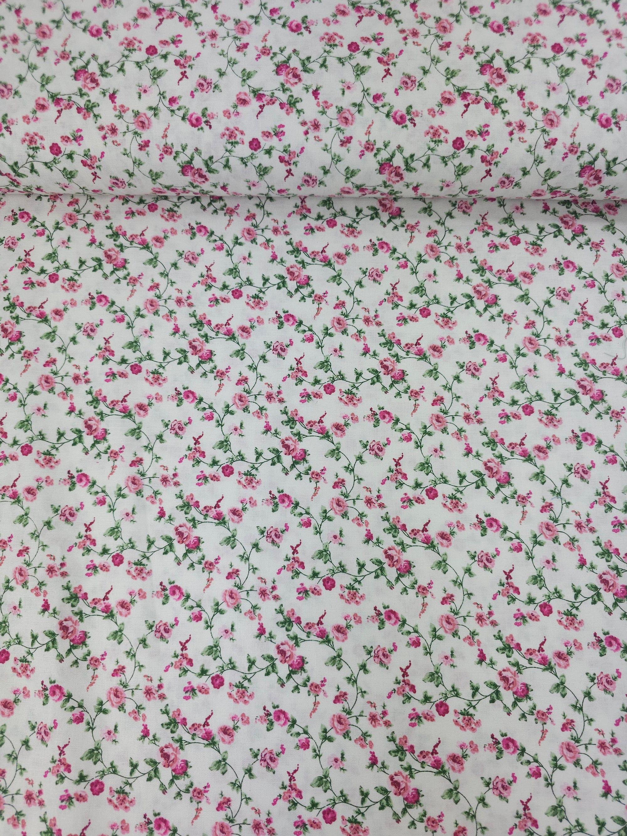 Pink/White Floating Rose Twine 100% Cotton