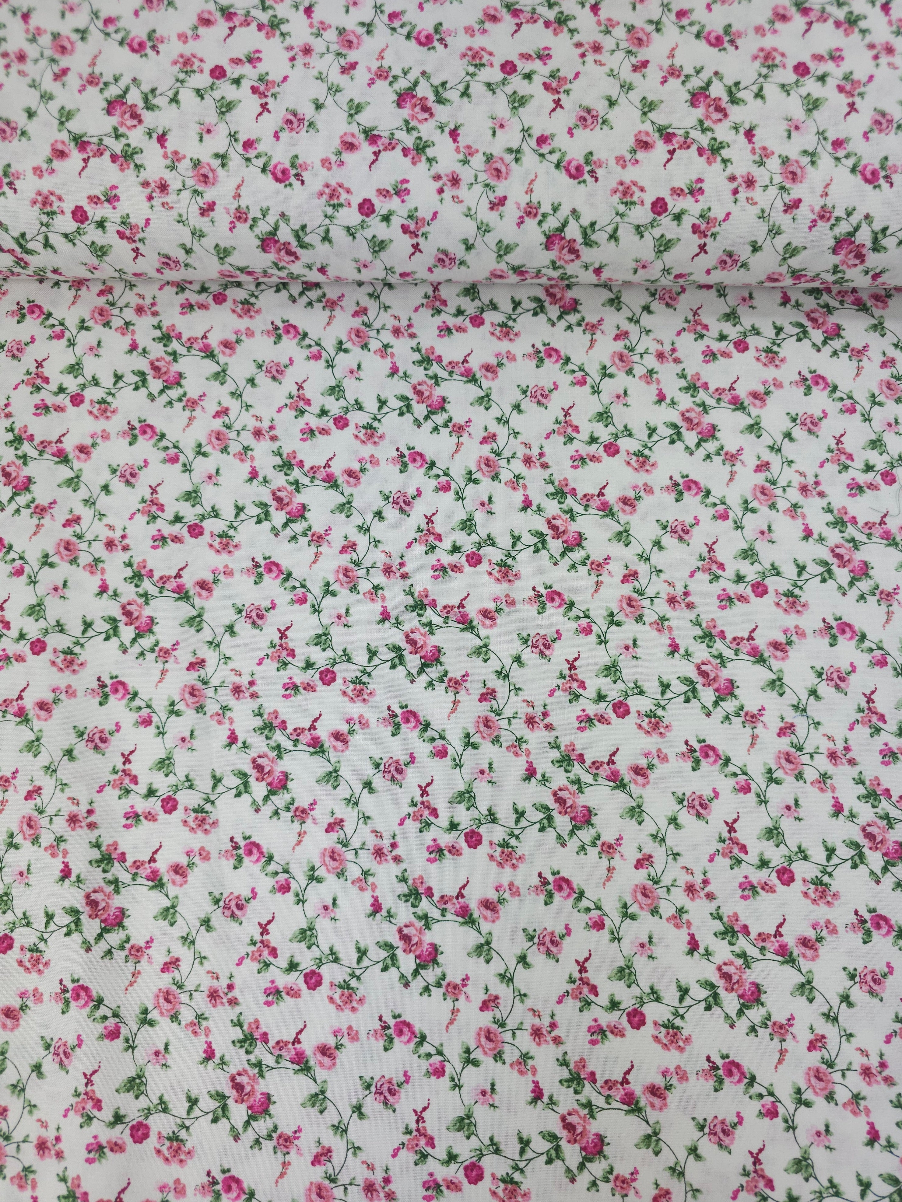 Pink/White Floating Rose Twine 100% Cotton