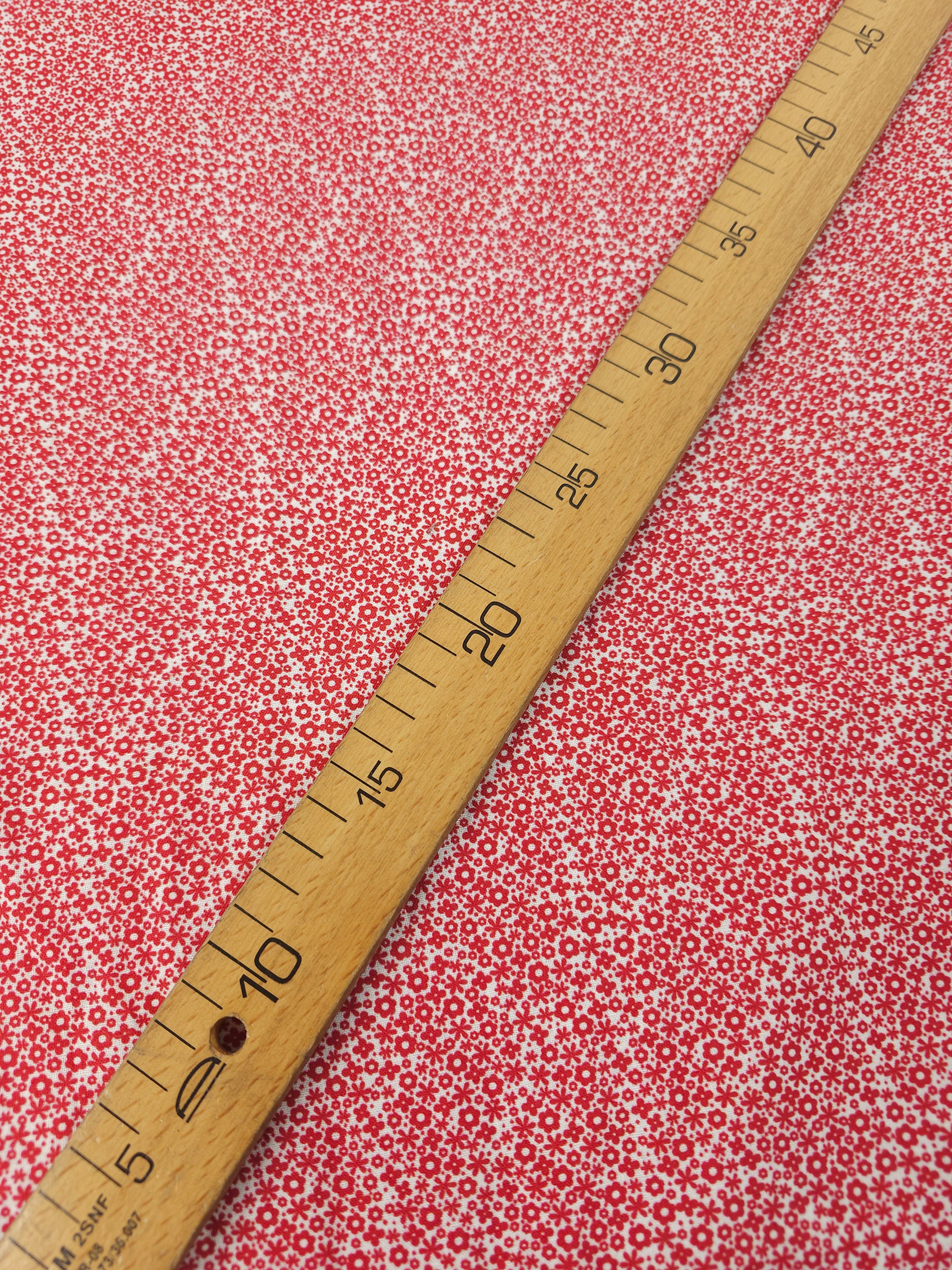Ultra Mini Ditsy Red Flower 100% Cotton