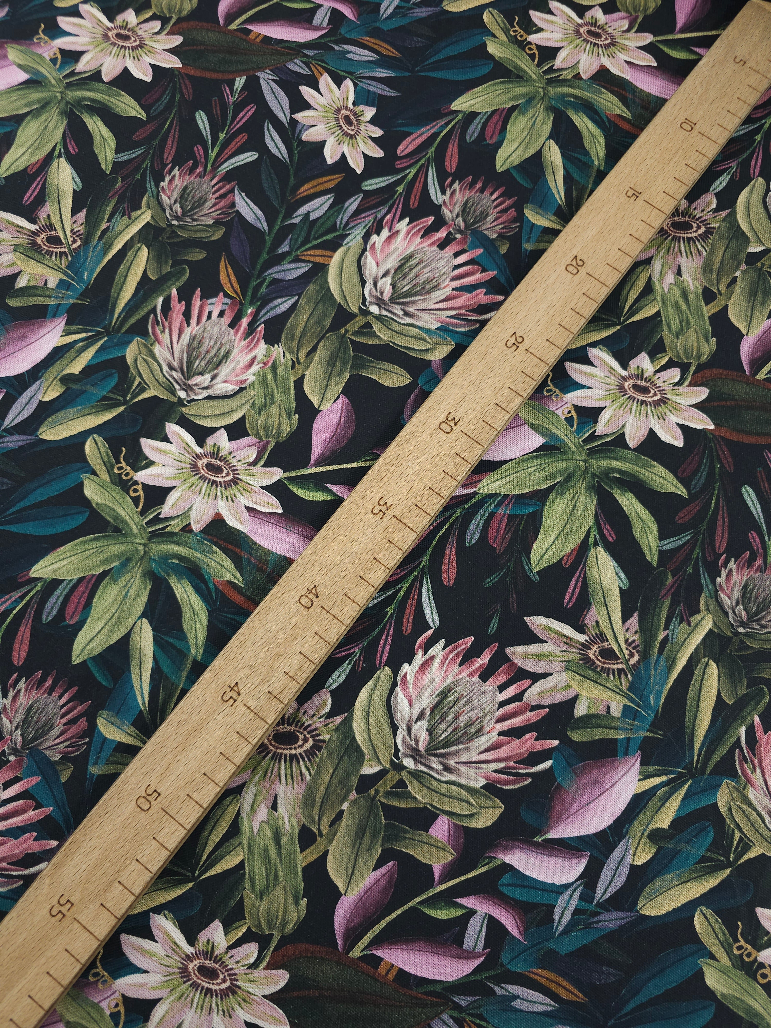 Twilight Floral Bloom Lightweight Canvas Cotton