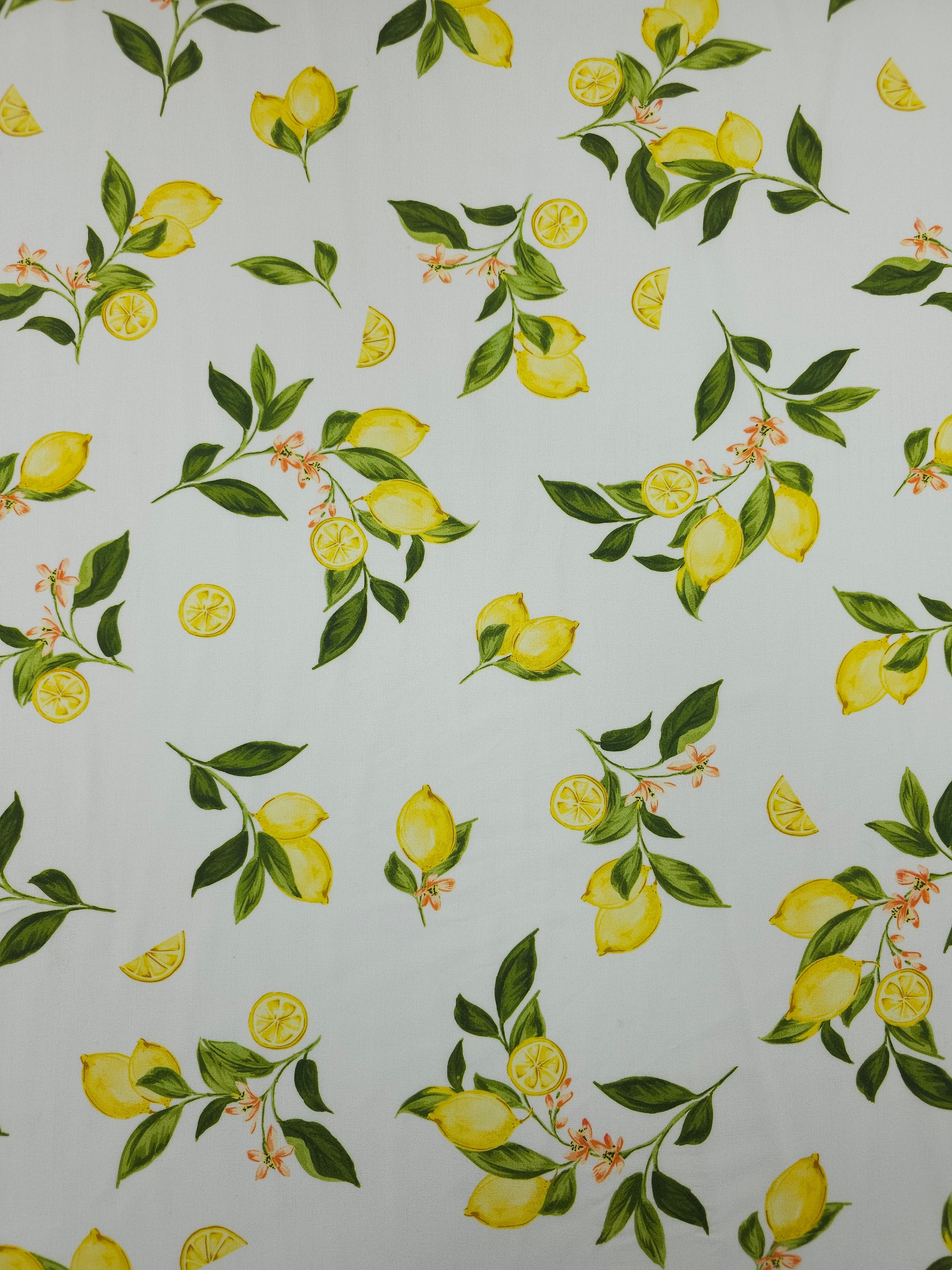 Lemon Flower Stem Viscose Challis