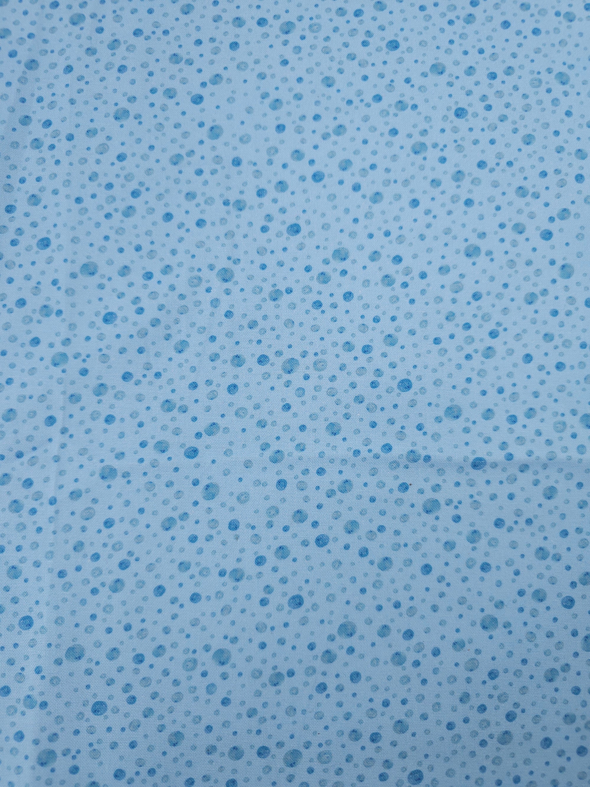 Baby Blue Irregular Speckle Spot 100% Cotton
