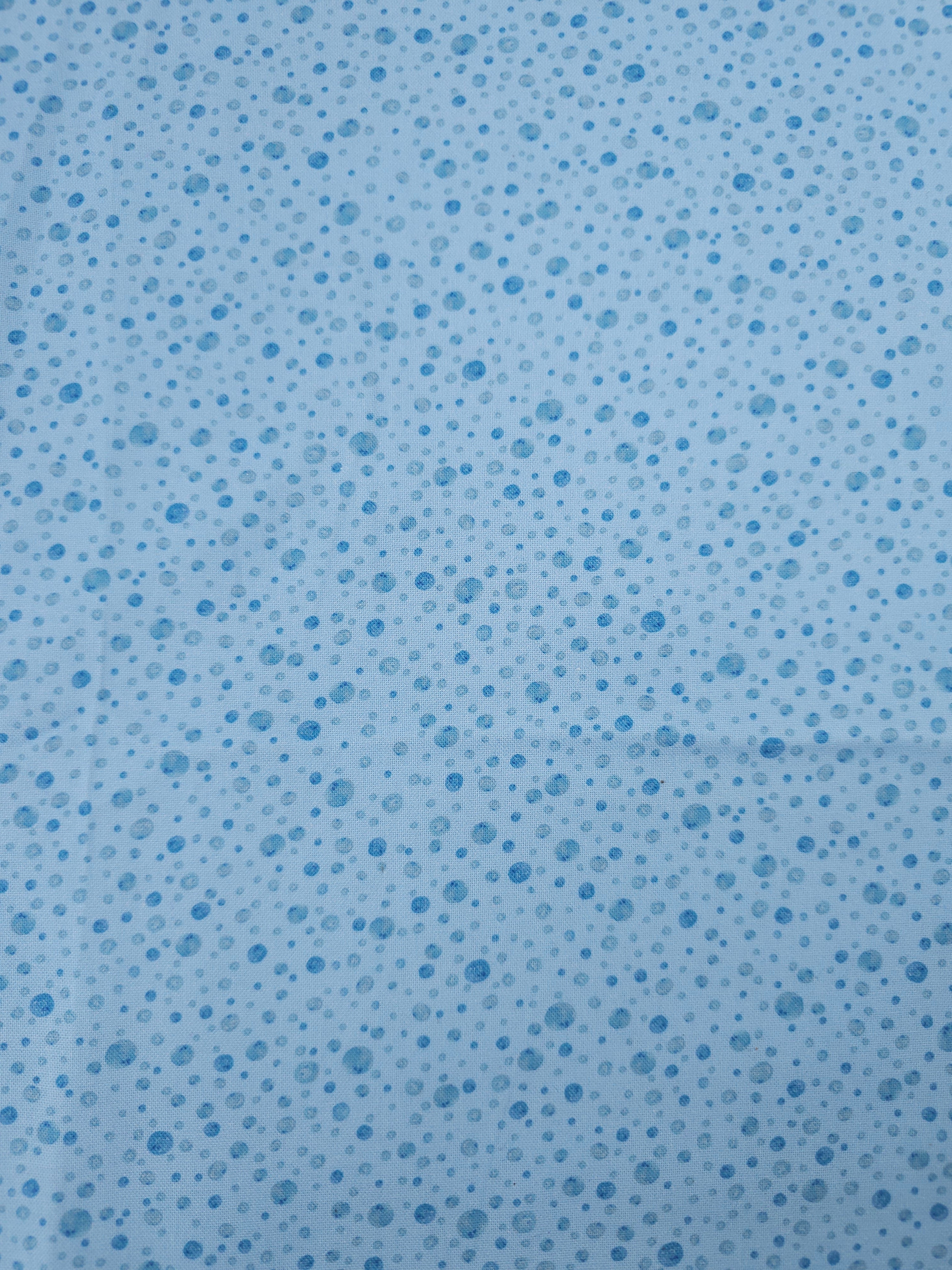 Baby Blue Irregular Speckle Spot 100% Cotton