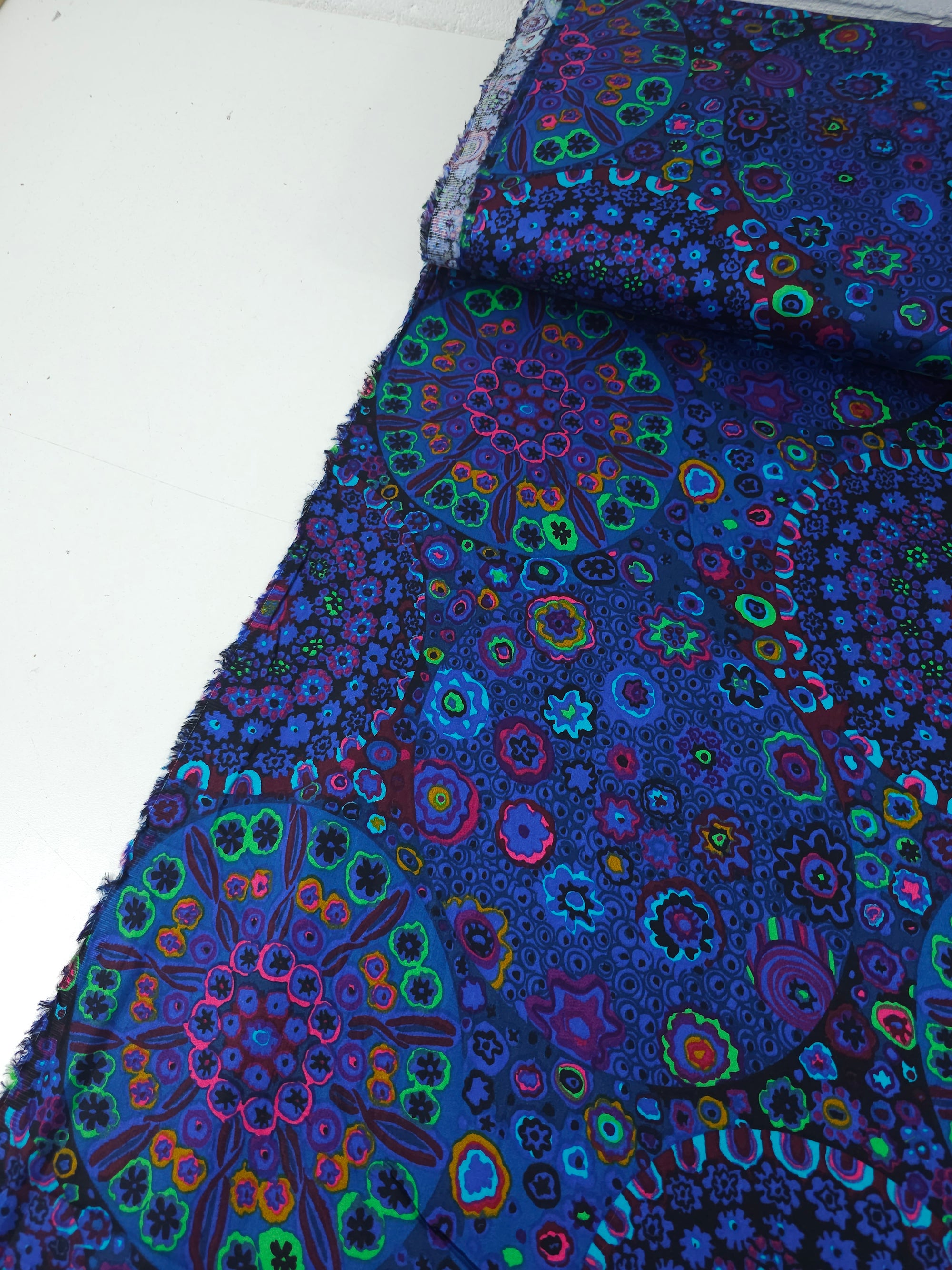 Indigo Purple Millefiore Cotton Sateen 108" - Kaffe Fassett *EXTRA WIDE*