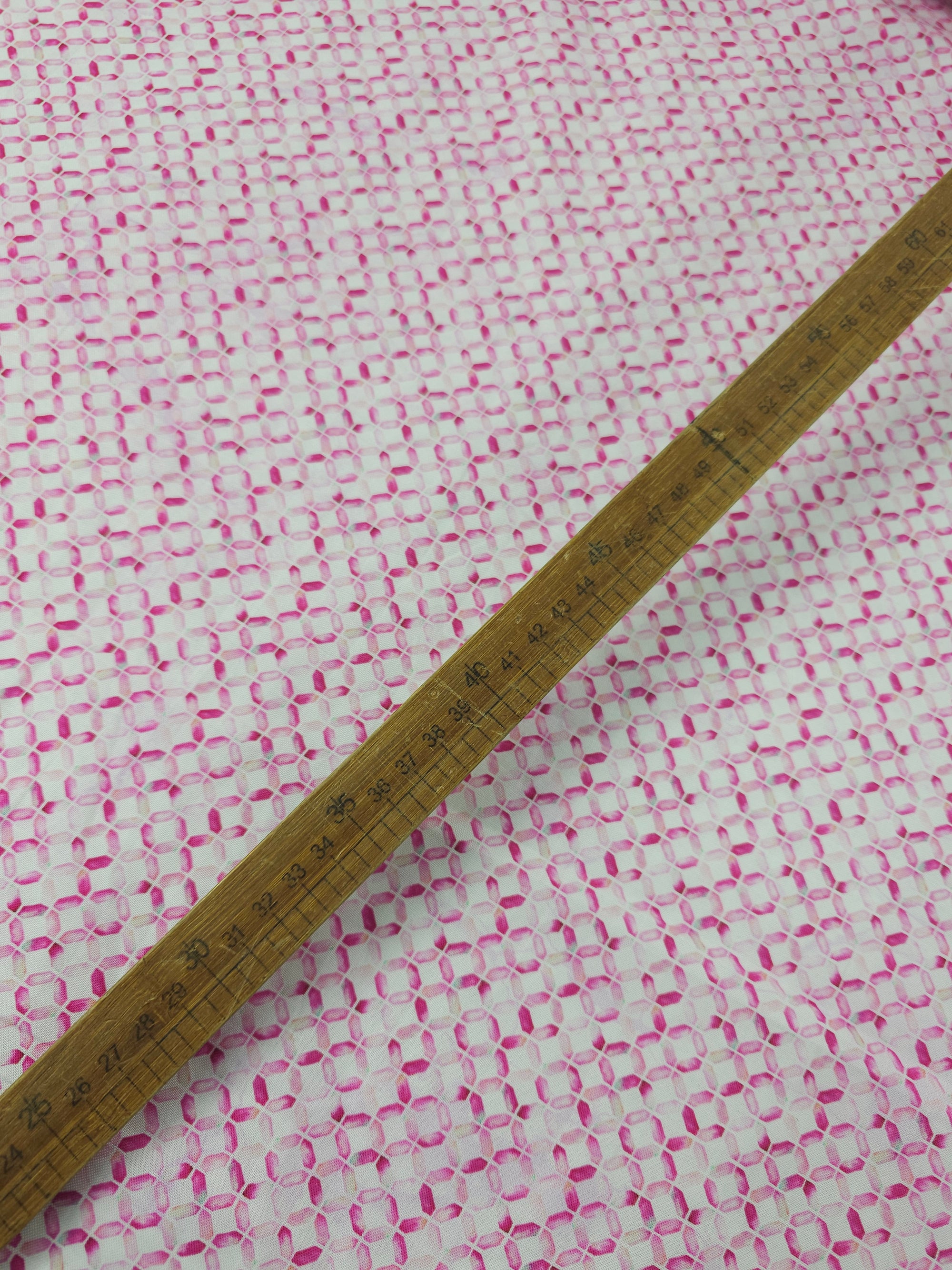 Pink Geometric Dash Links 100% Cotton