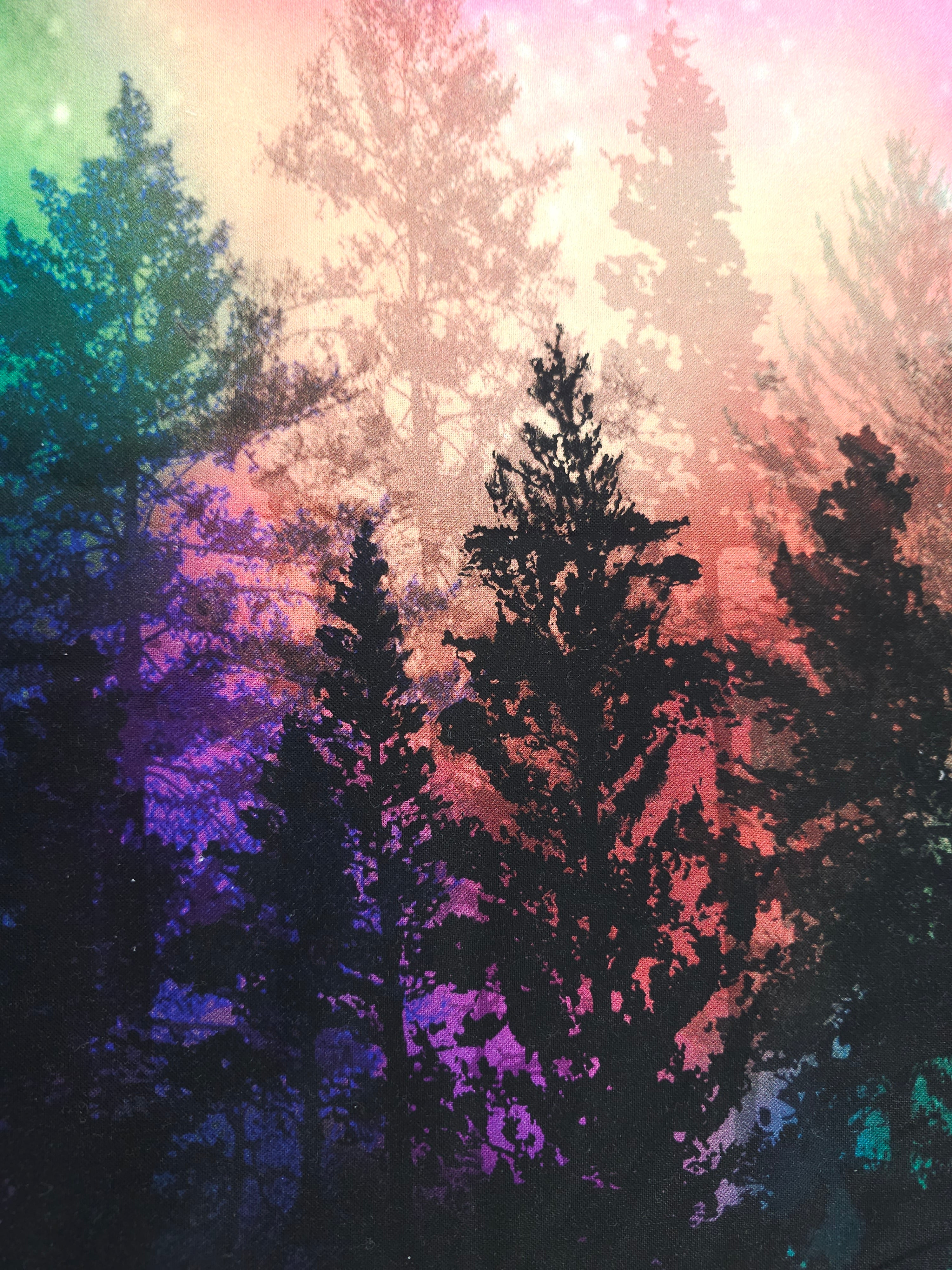Forest auroras Cotton panel- 1.2m piece