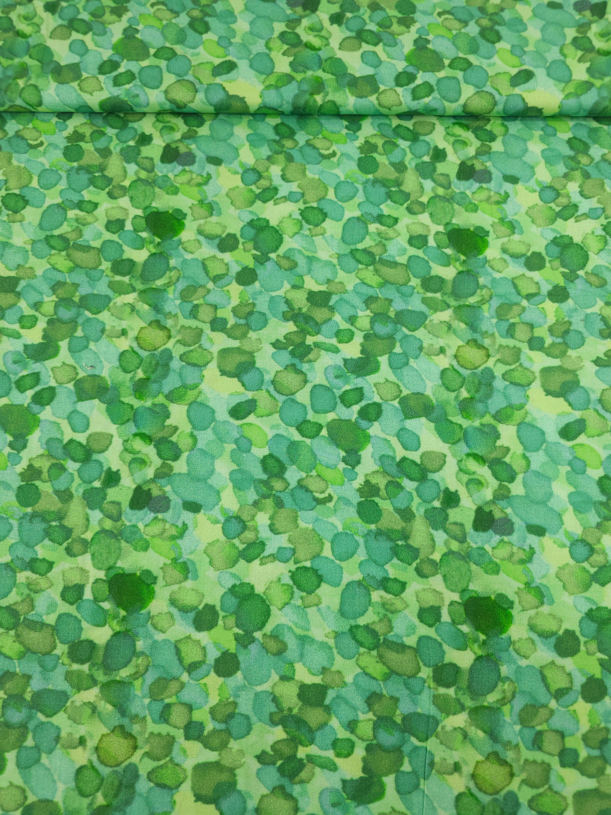 Lime/Green Blur Pebbles 100% Cotton
