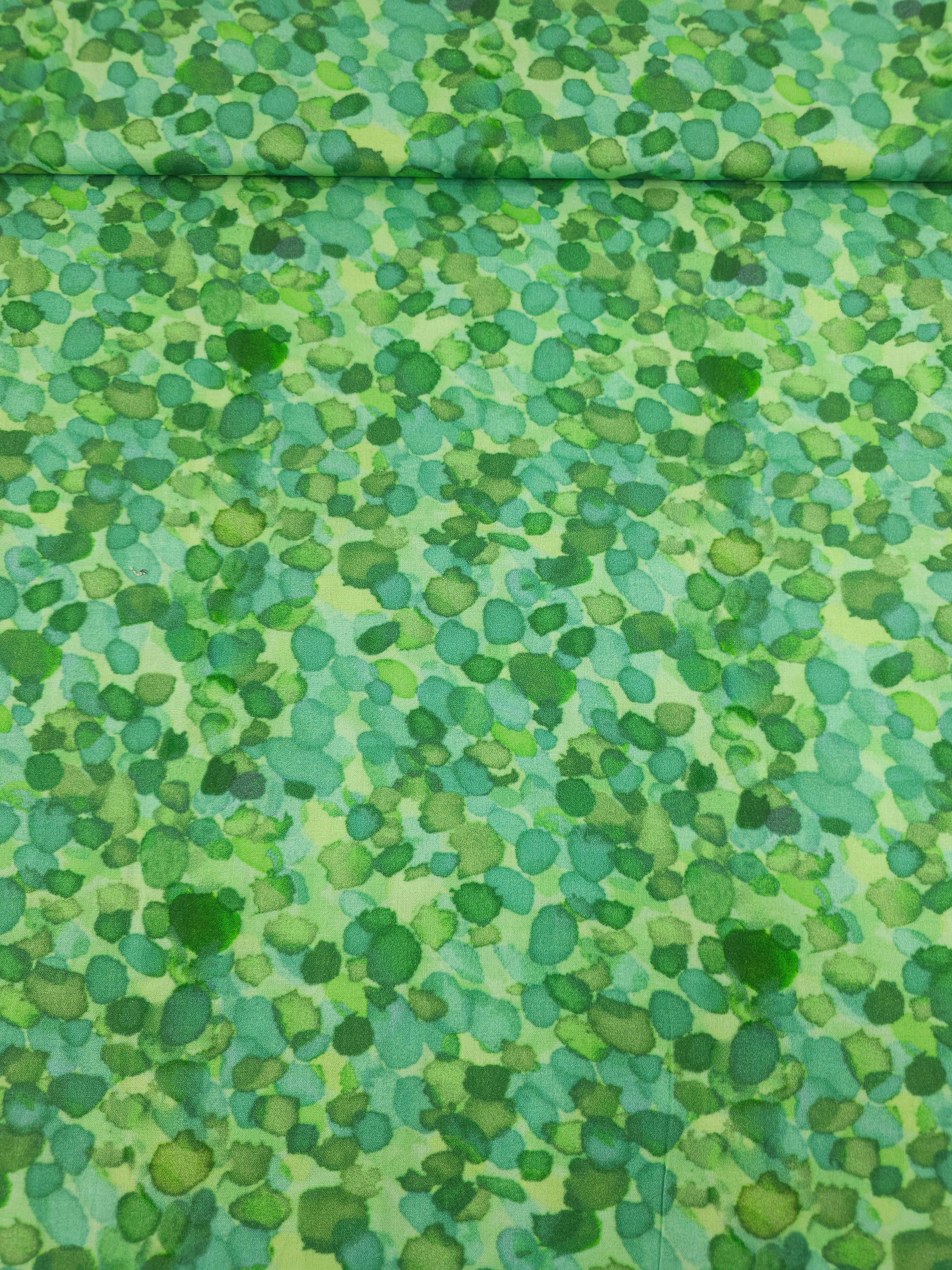 Lime/Green Blur Pebbles 100% Cotton