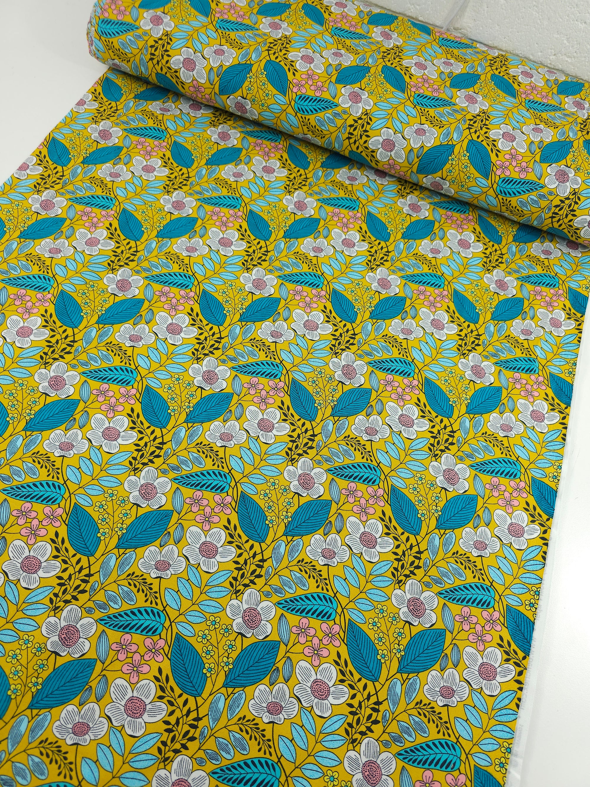 Marigold Floresence Floral 100% Cotton - Benartex