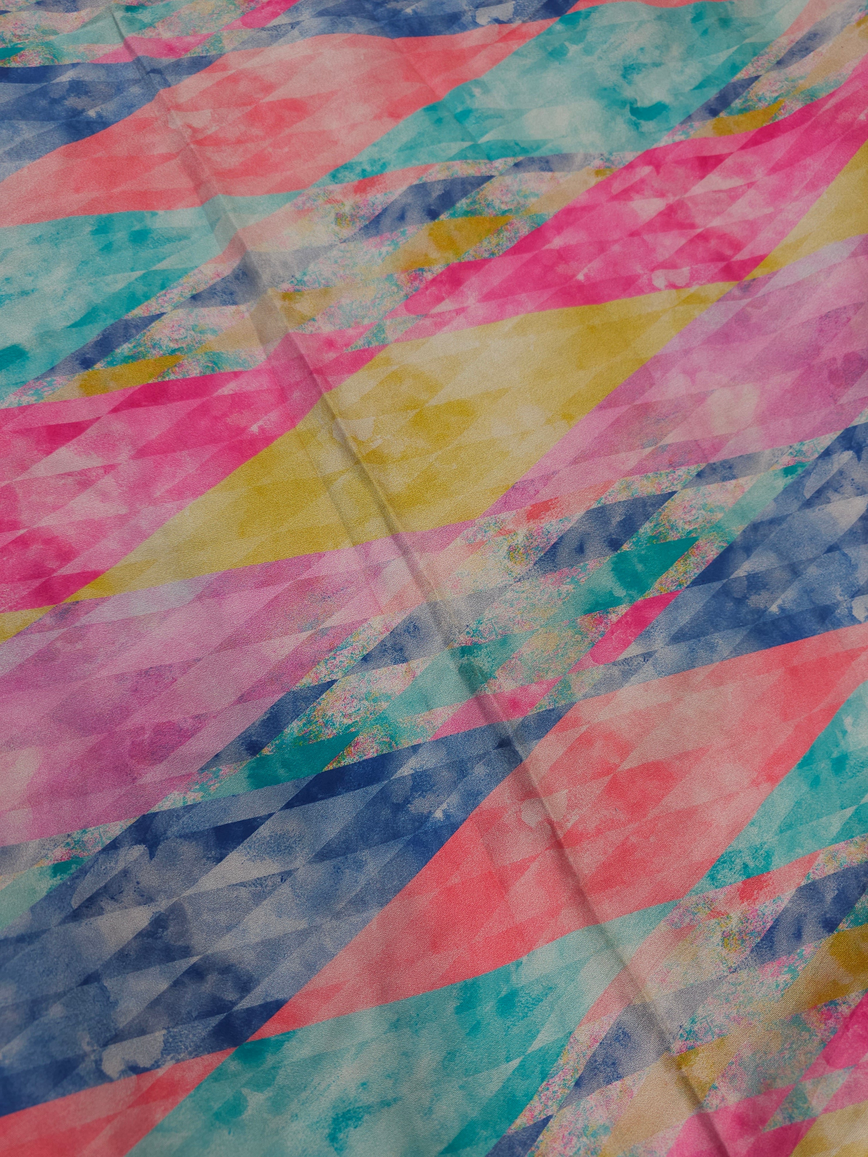 Colourful diamond Viscose satin- 3m piece