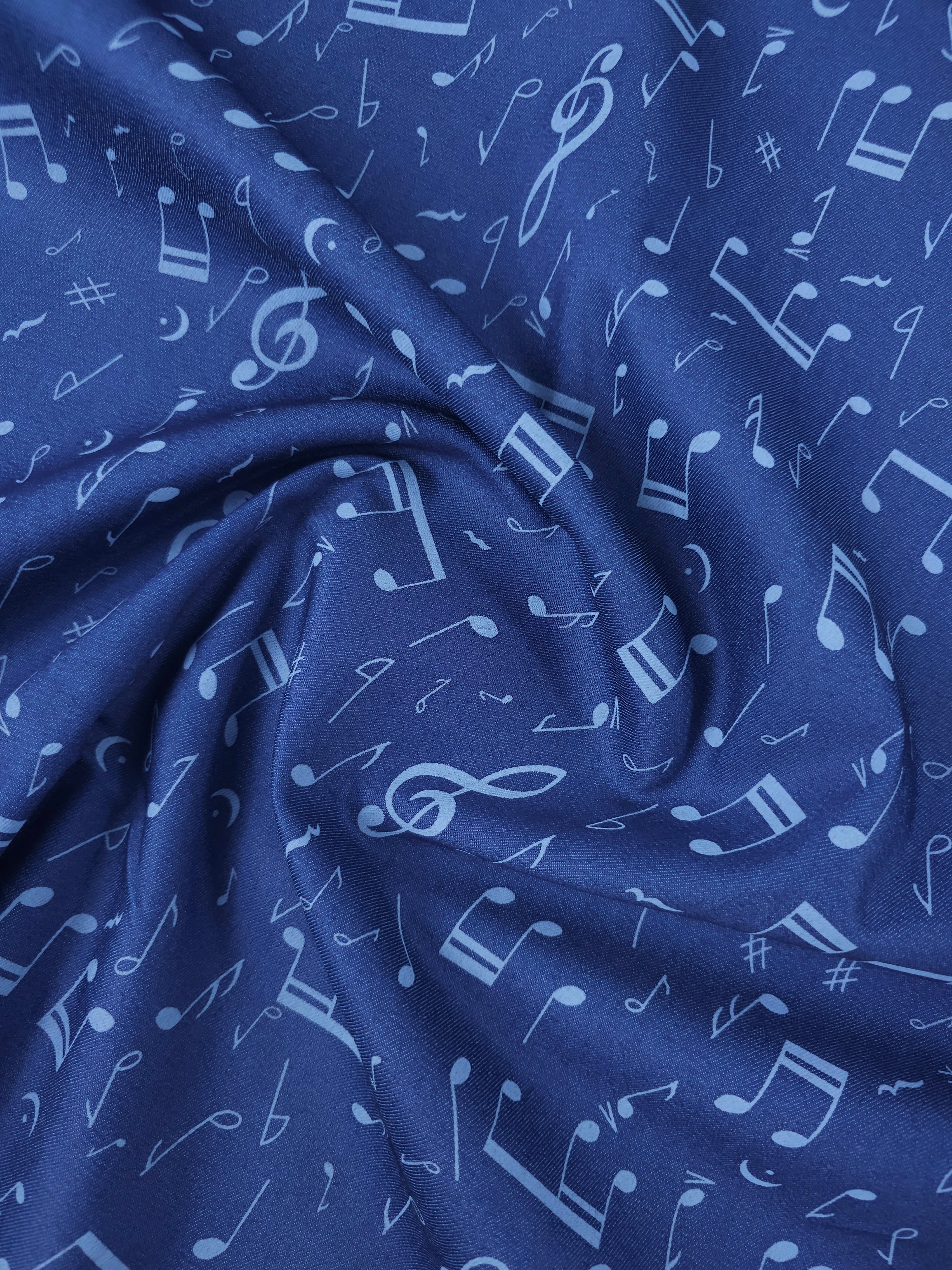 Blue Two-Tone Musical Note Denim