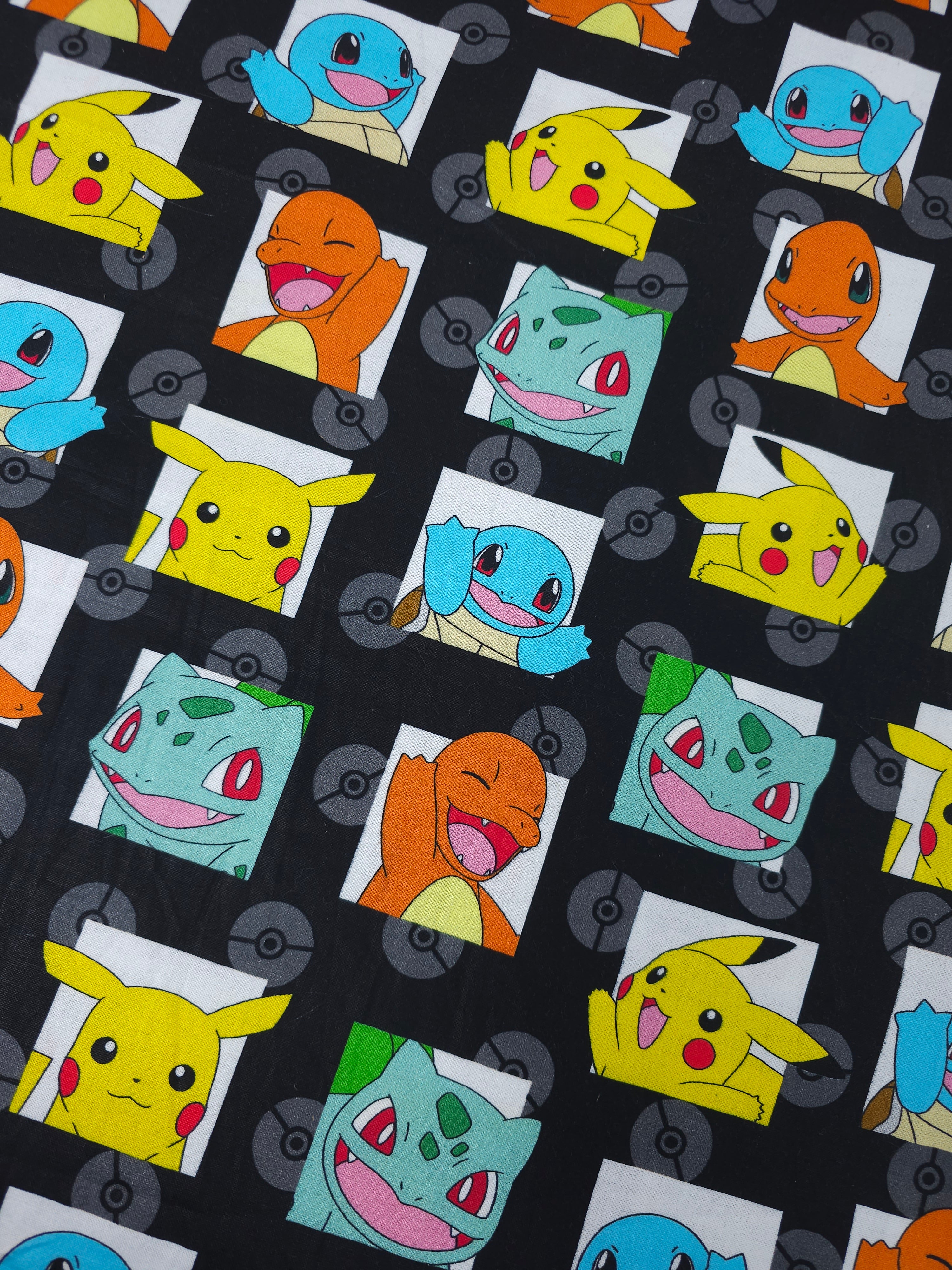 Pokeman Characters Polaroid 100% Cotton