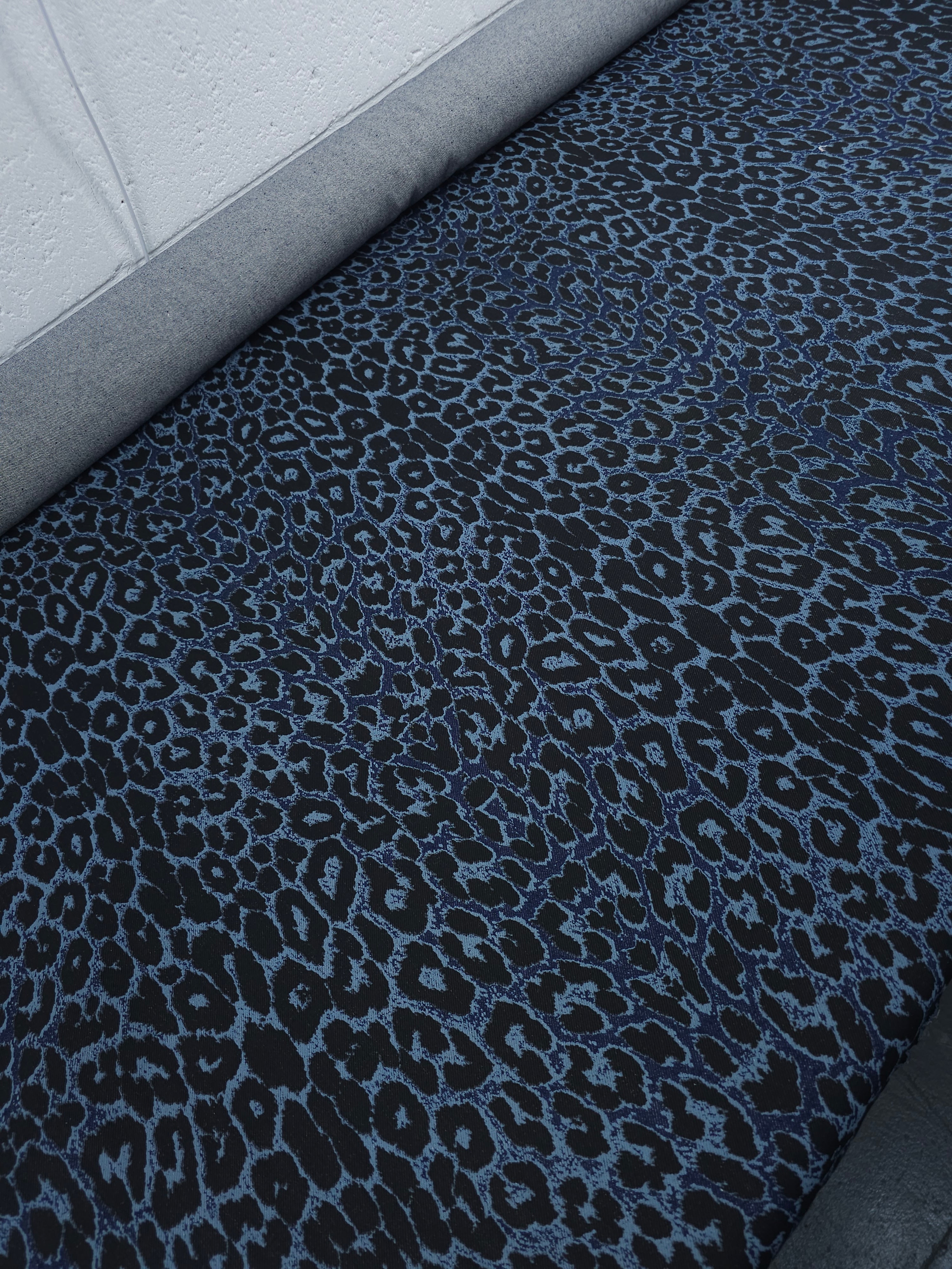 Blue/Black Leopard Denim