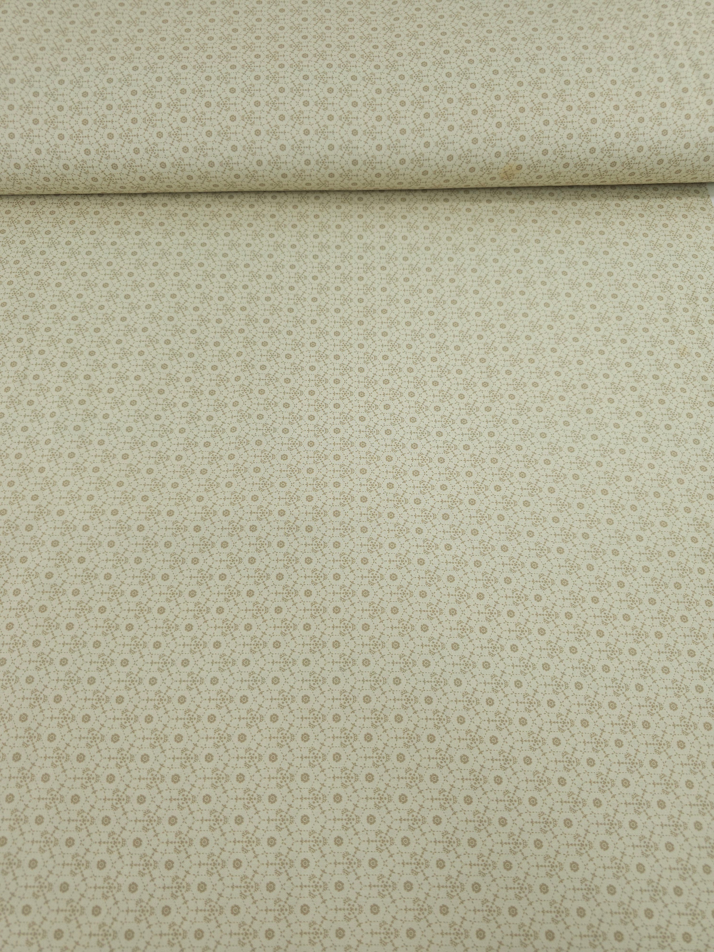 Beige Whimsy Hexagon Spiral Circle 100% Cotton *DEFECT*