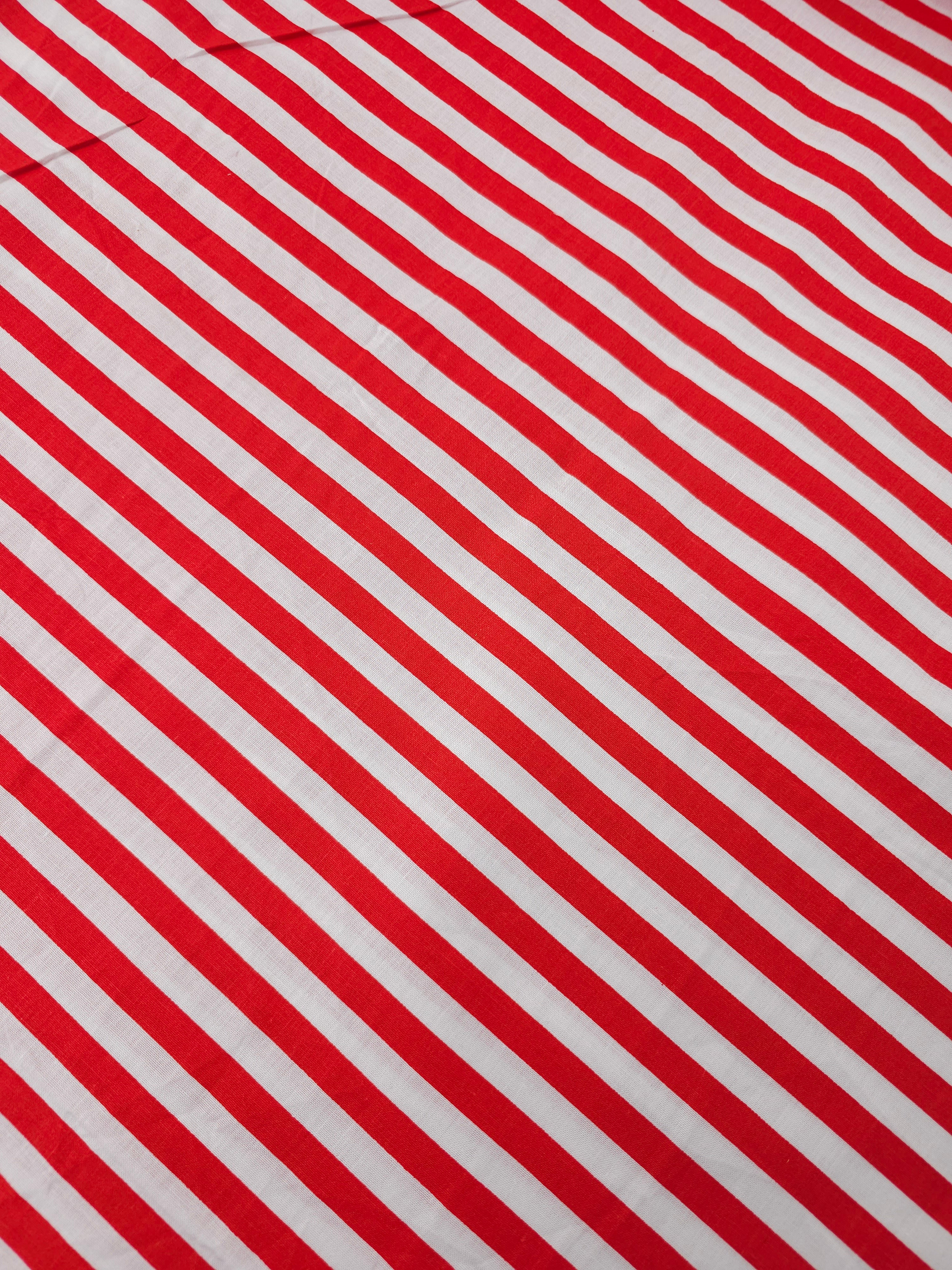 Red Large Stripe 100% Cotton *EXTRA WIDE*
