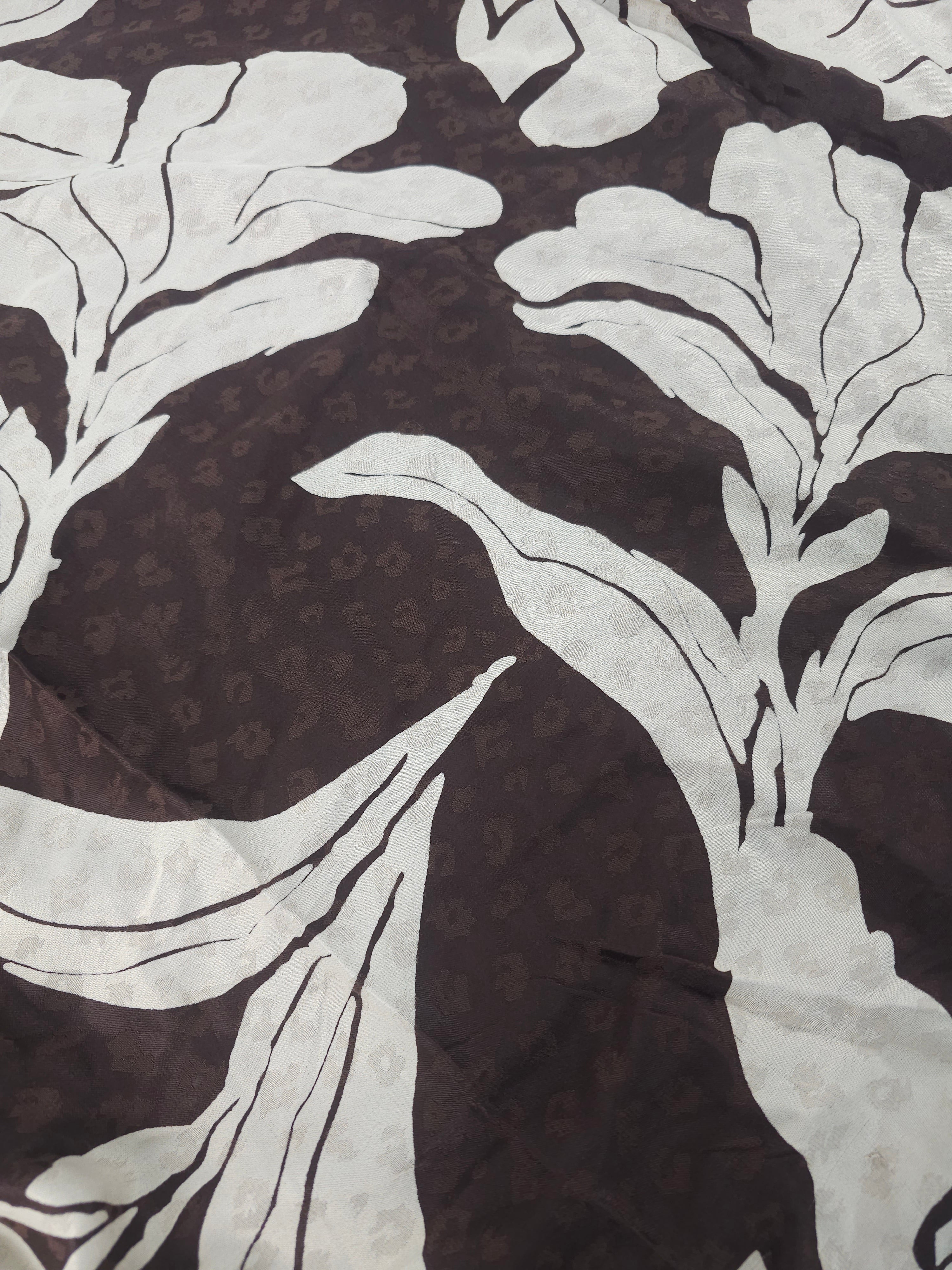 Black bold floral Viscose satin- 1.5m piece