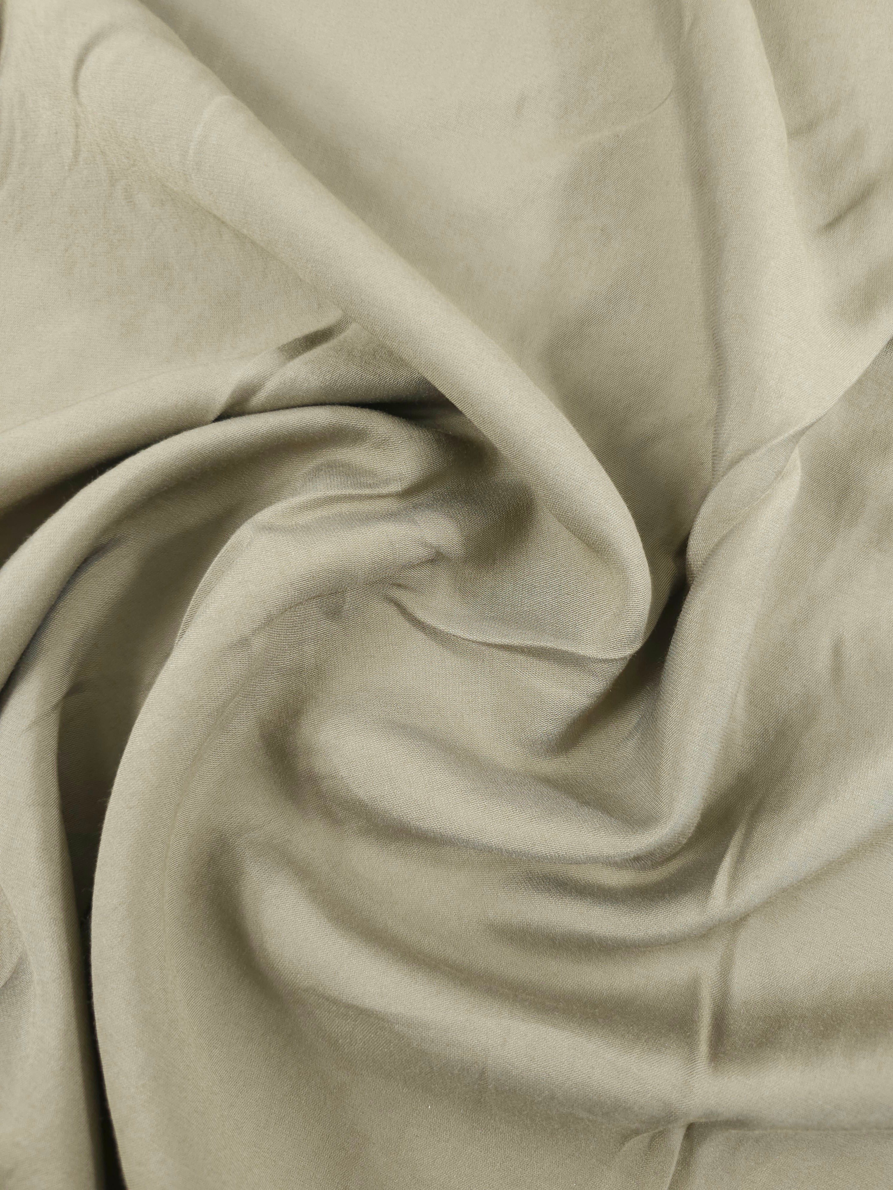 Muted Khaki Taupe Viscose Poly Modal
