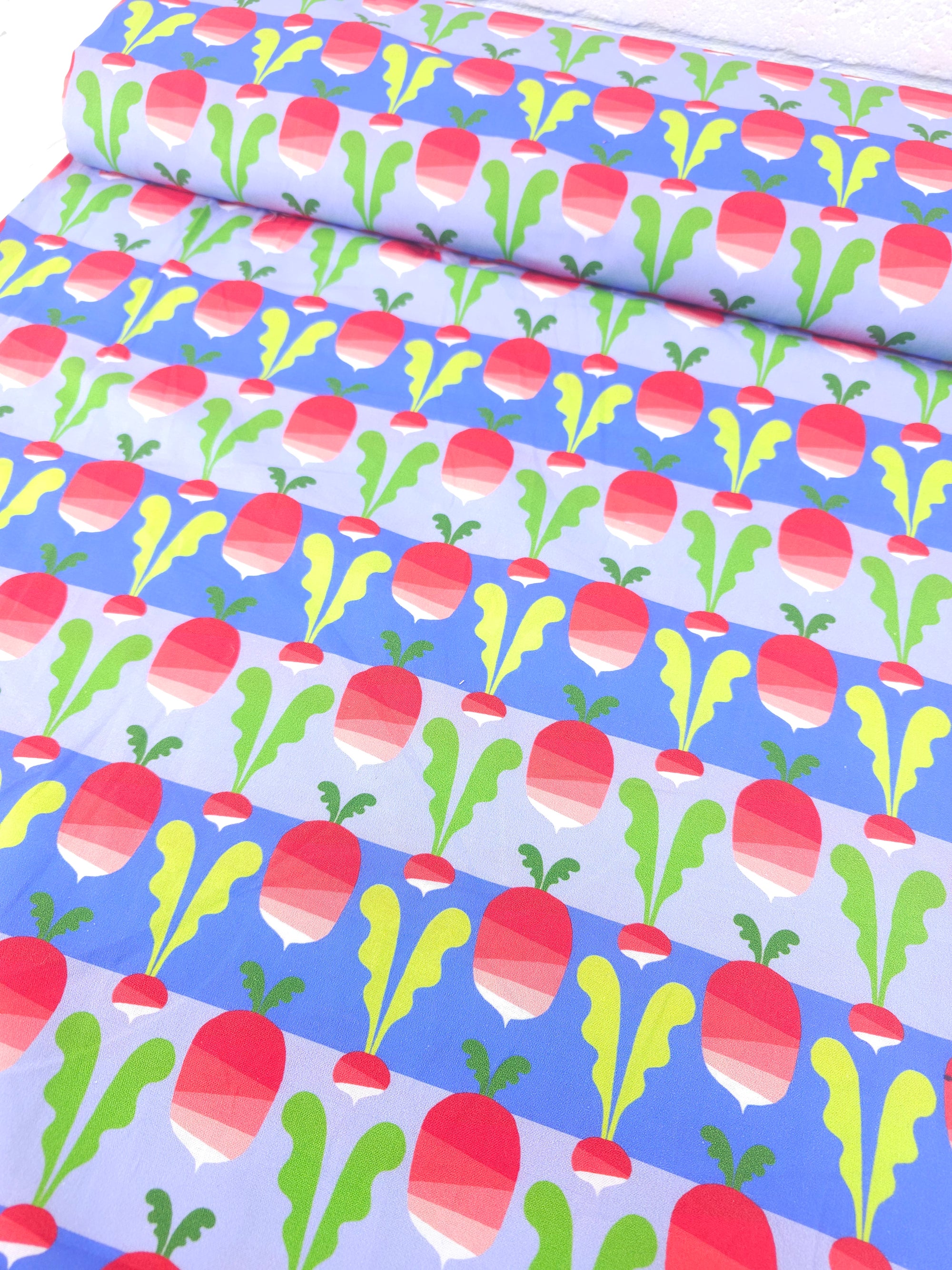 Red/Blue Novelty Radish 100% Cotton - Free Spirit