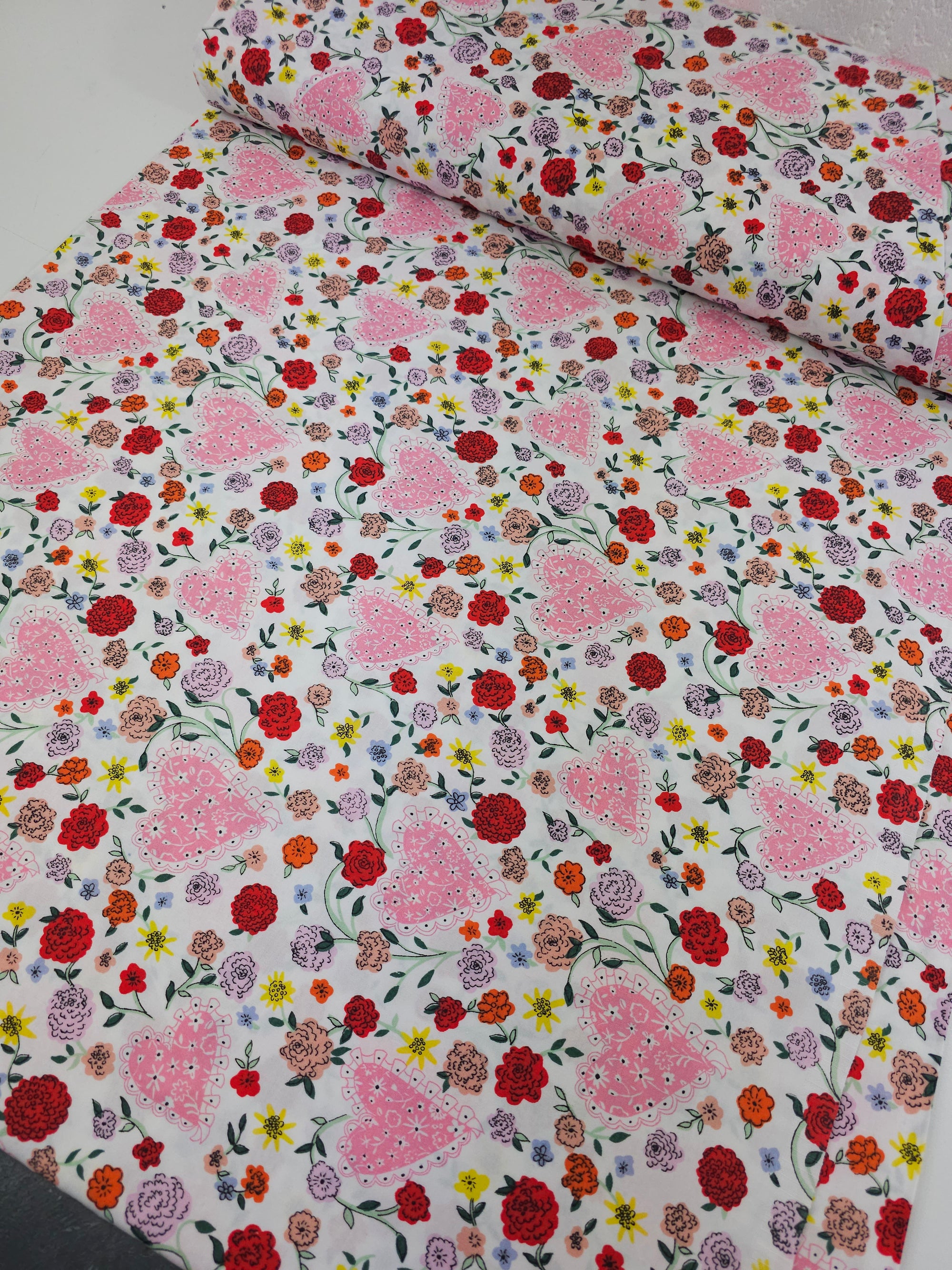 Floral Heart Brave Soul 100% Cotton 98" - Cath Kidston *EXTRA WIDE*