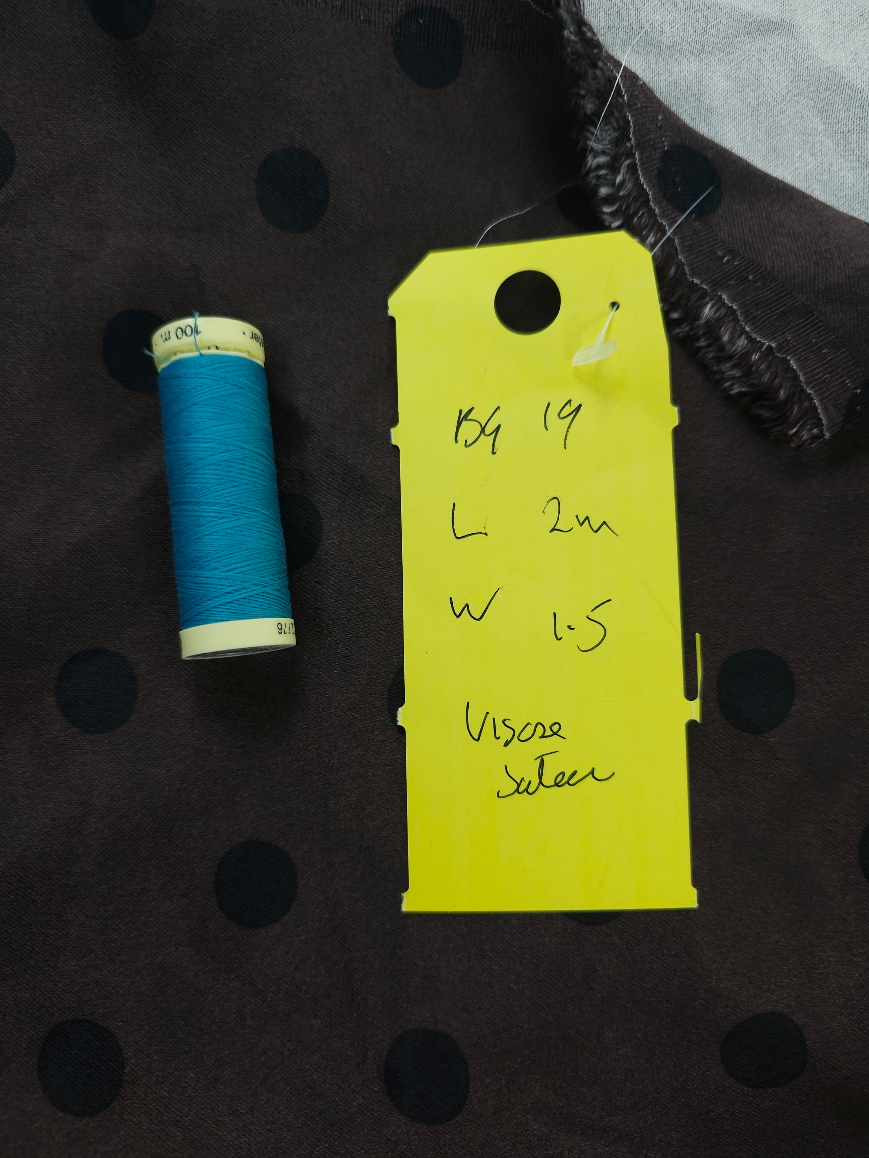 Brown polka Viscose satin- 2m piece