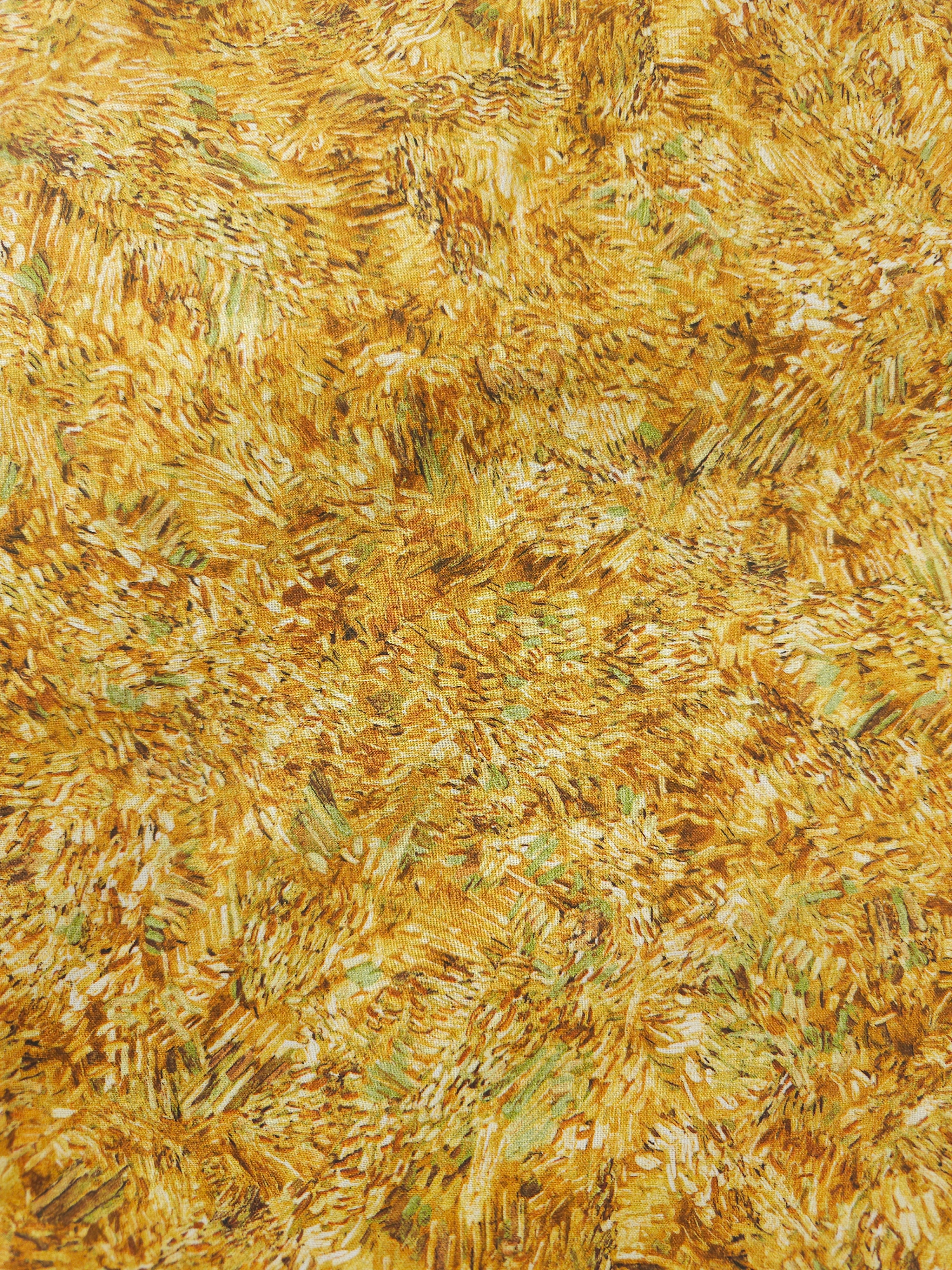 Golden brush strokes Cotton- 3m piece