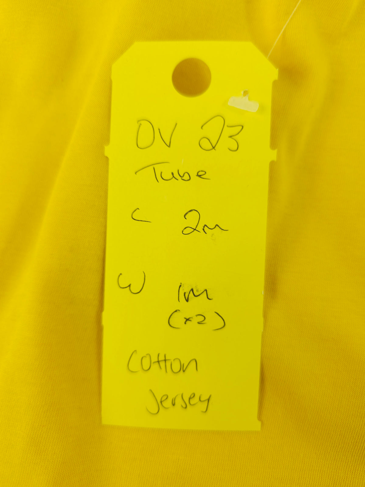 Yellow Cotton jersey Tube- 2m piece