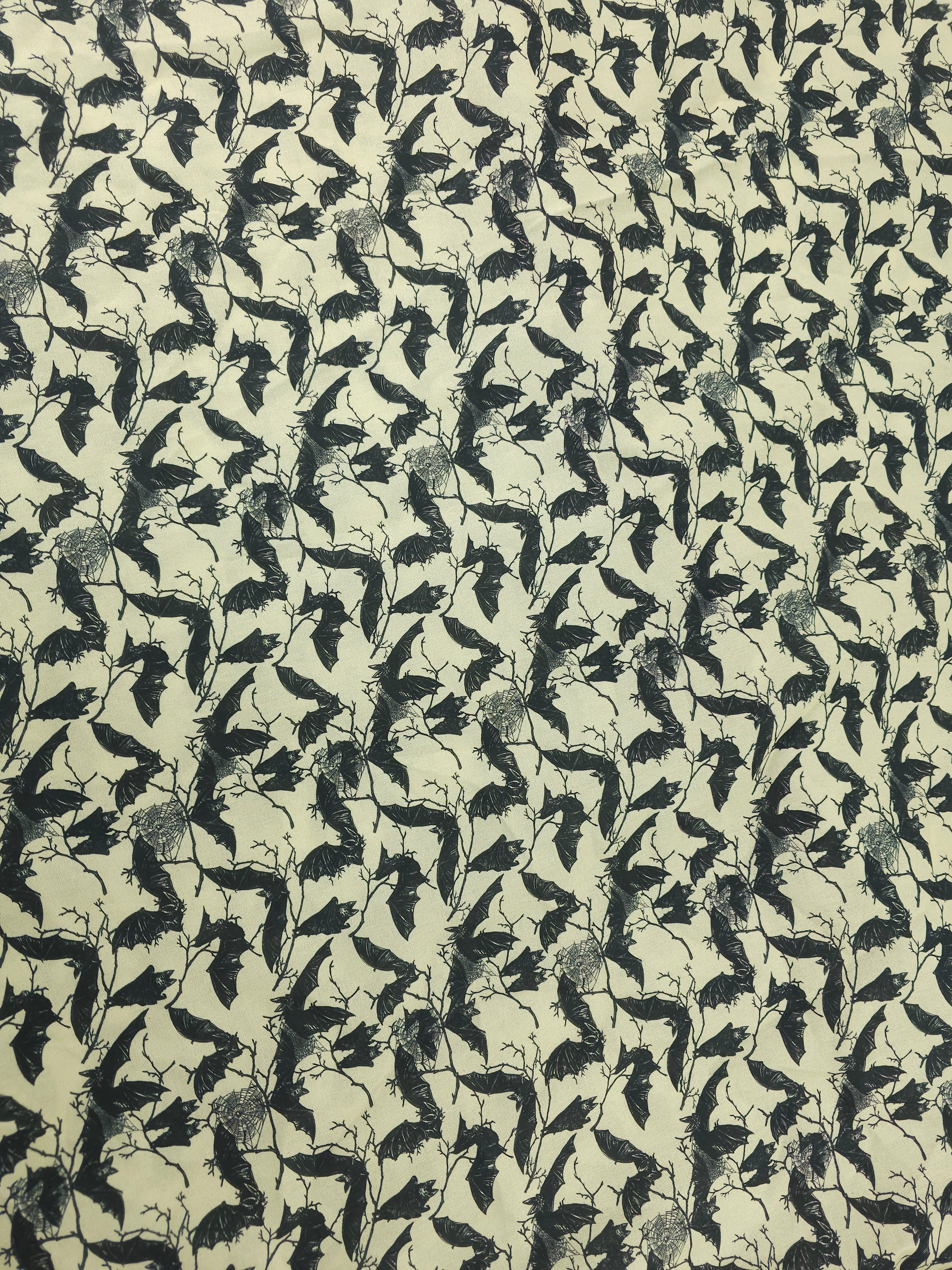 Cream bats Cotton- 1m piece