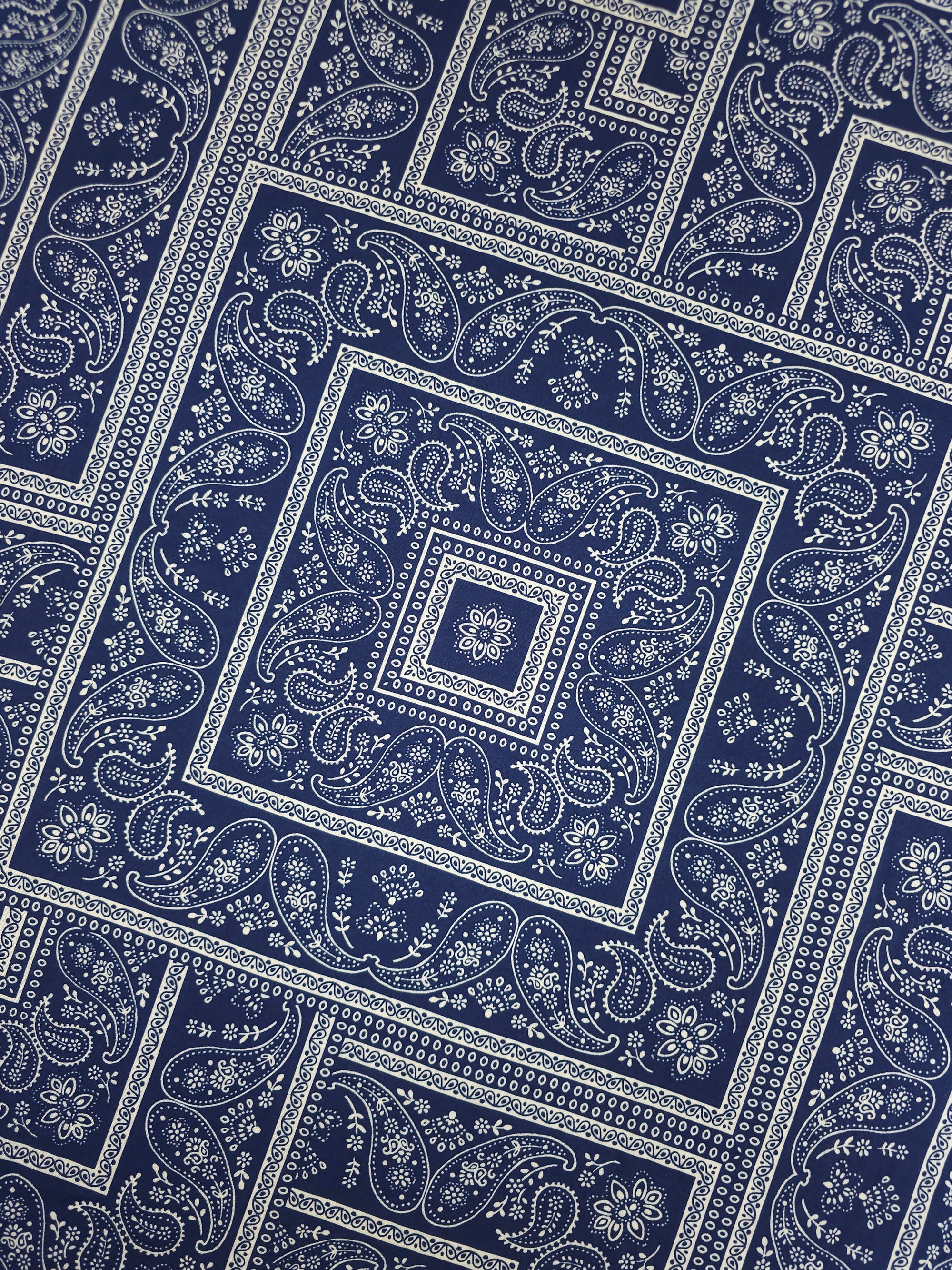 Navy/Ivory Bandana Square Viscose Challis
