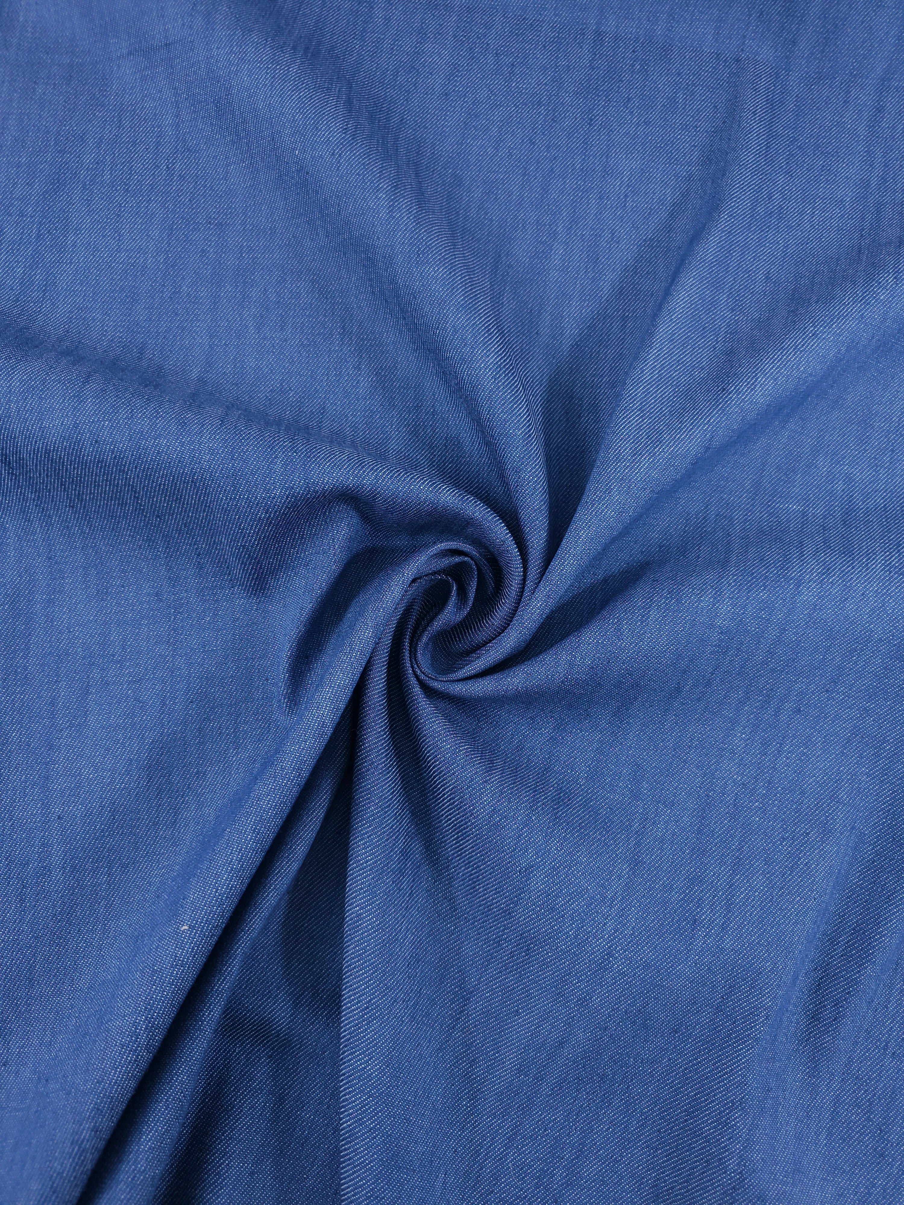 Deep Cornflower Blue Chambray