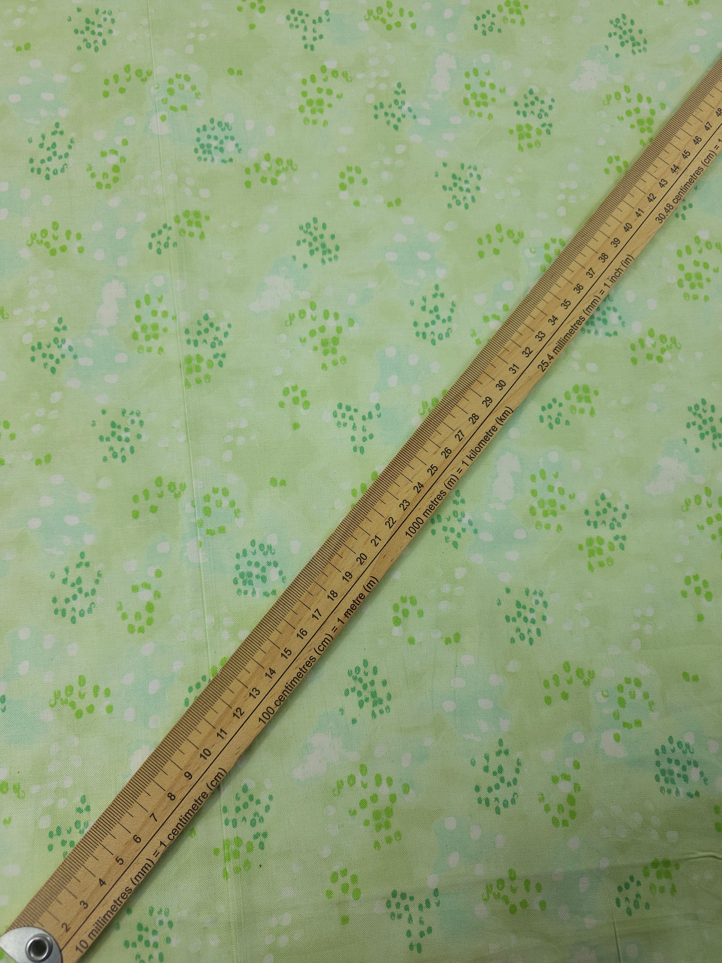 Lime Abstract Speckle Splodge 100% Cotton