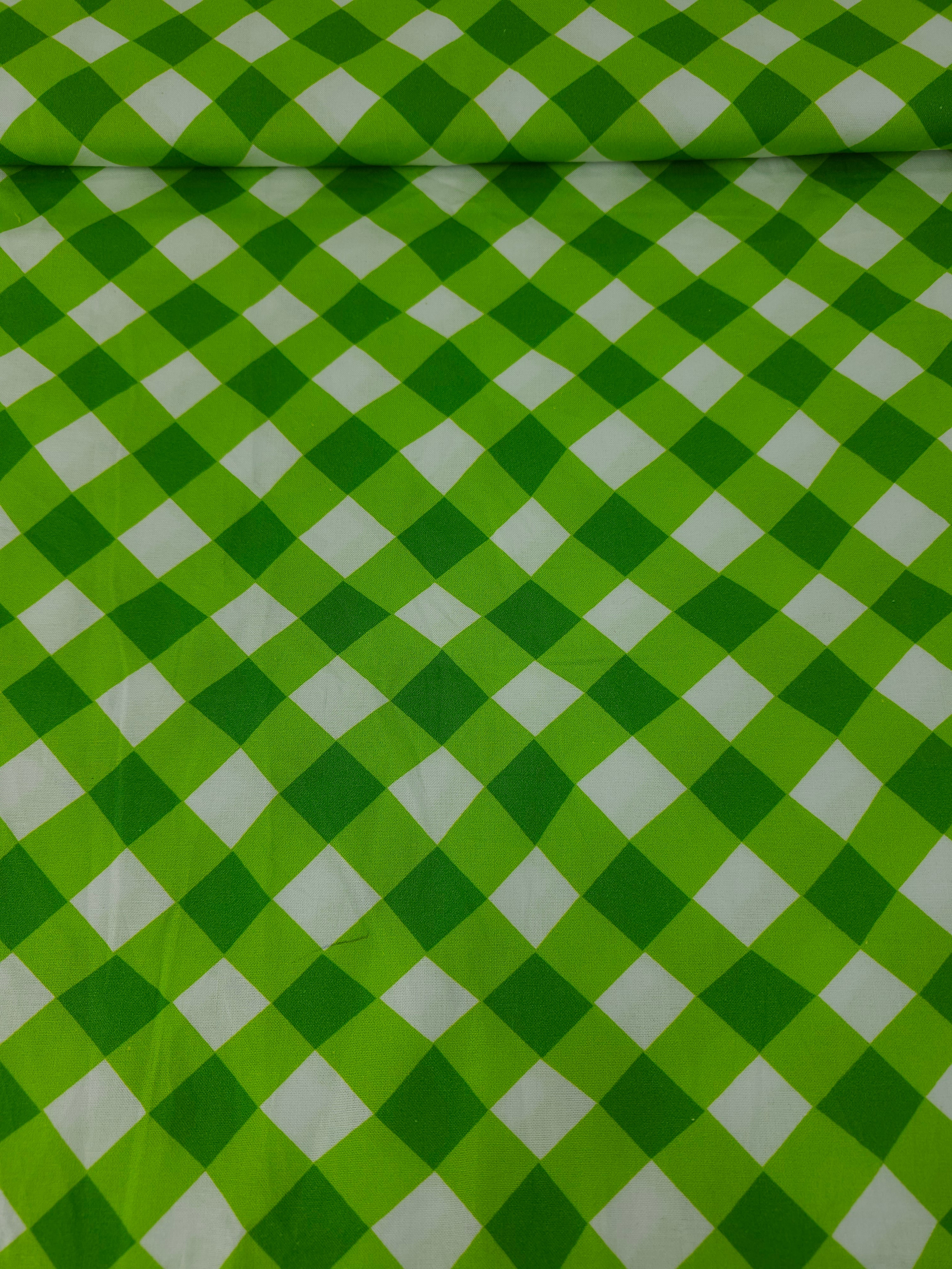 Light Green Picnic Gingham 100% Cotton
