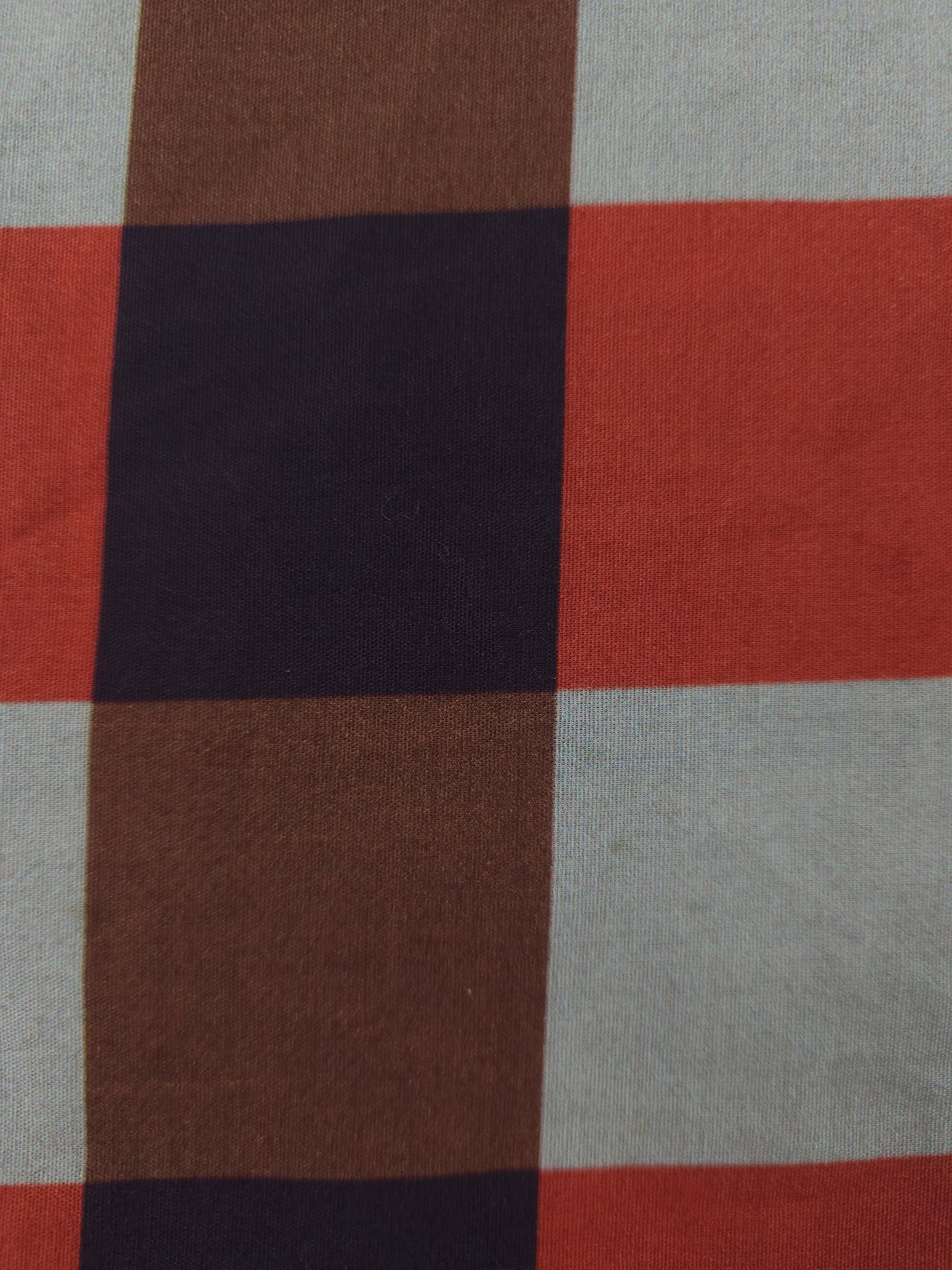 Orange and brown check Viscose- 1.8m piece