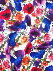  Vibrant Shell Floral Poly Crepe
