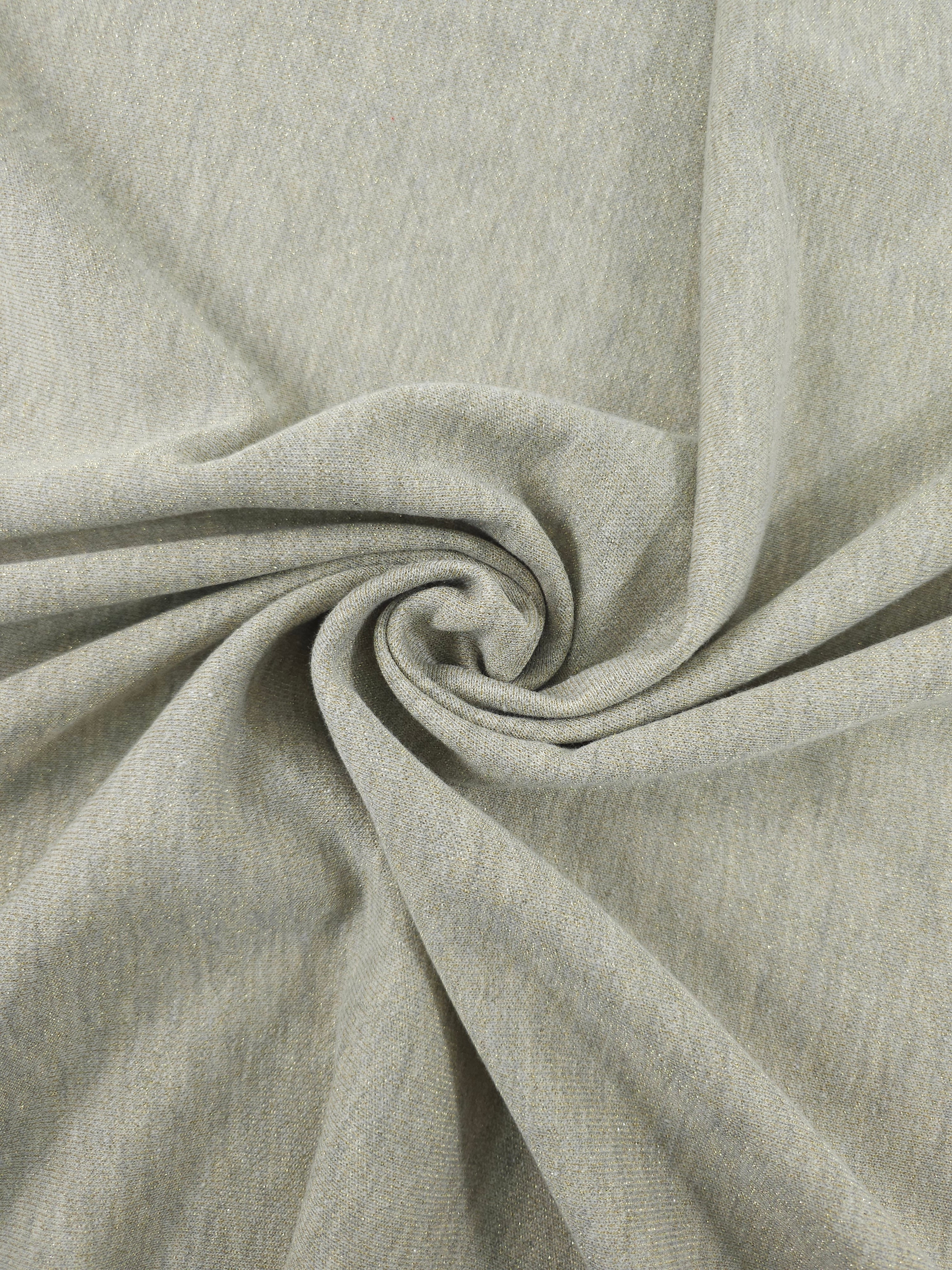 Greige/Gold Lurex Loopback Terry