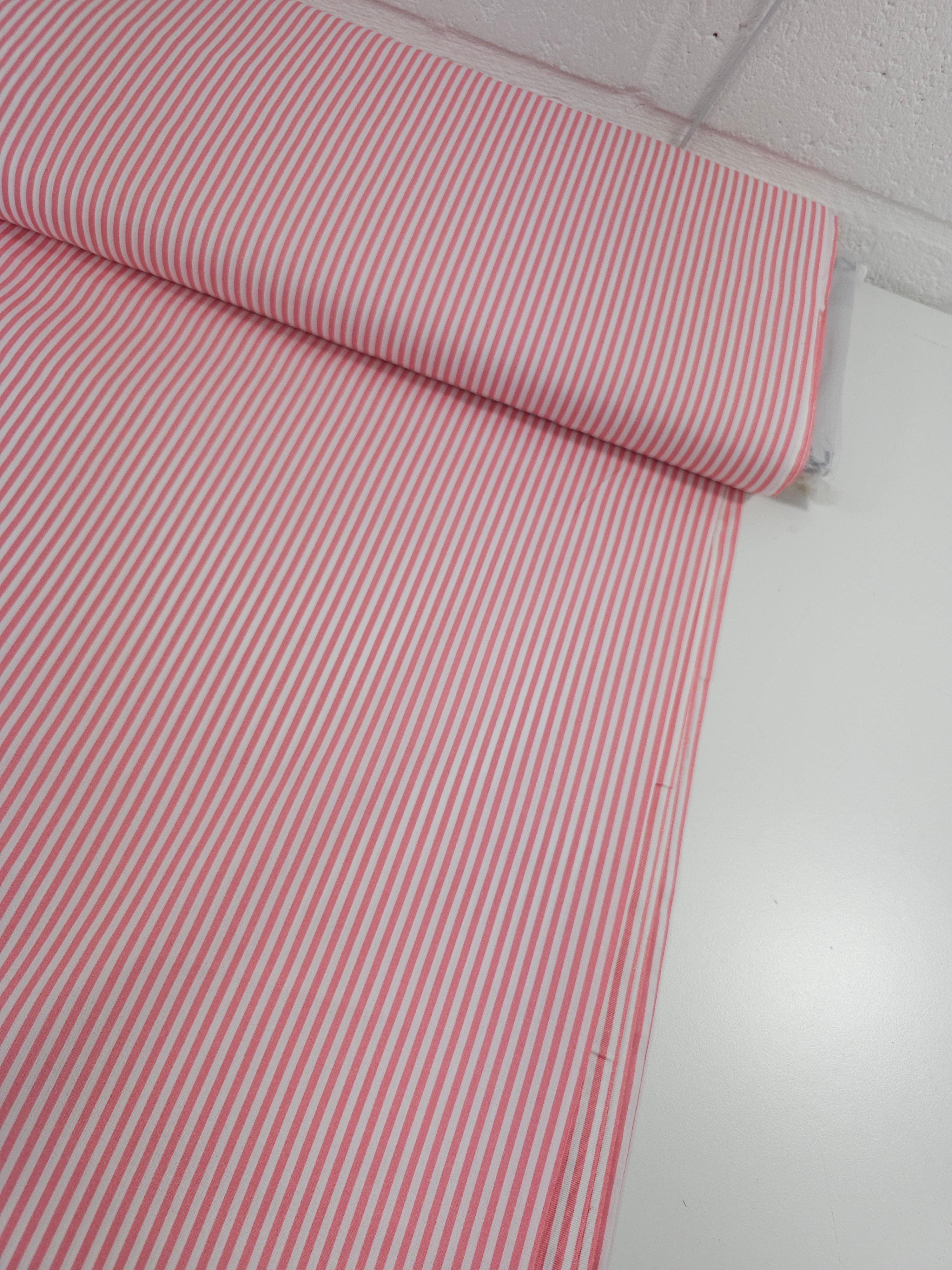 Candy Pink/White Stripe 100% Cotton 99" *EXTRA WIDE*