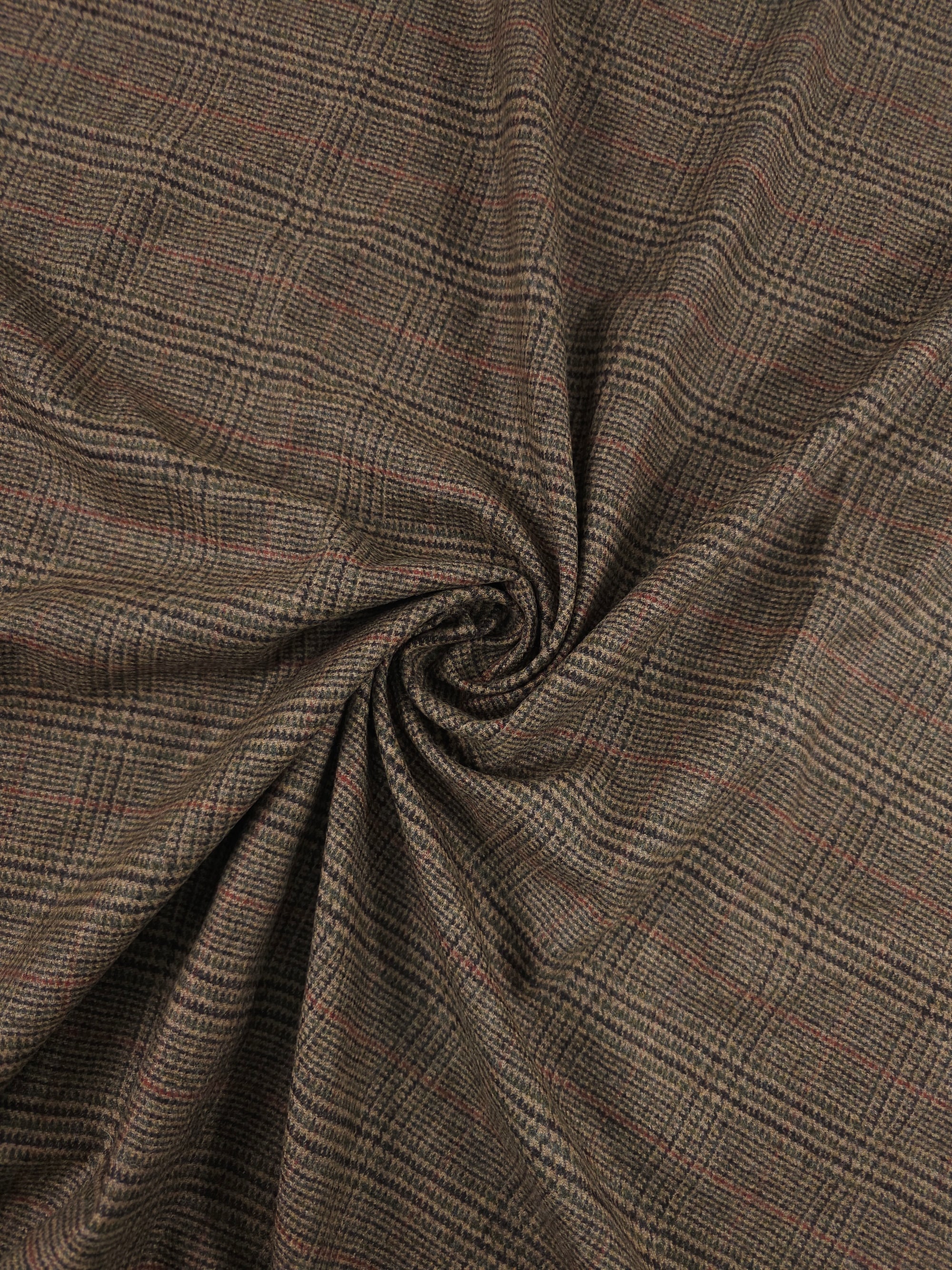 Woody Brown Tartan Soft 100% Wool *ABRAHAM MOON*