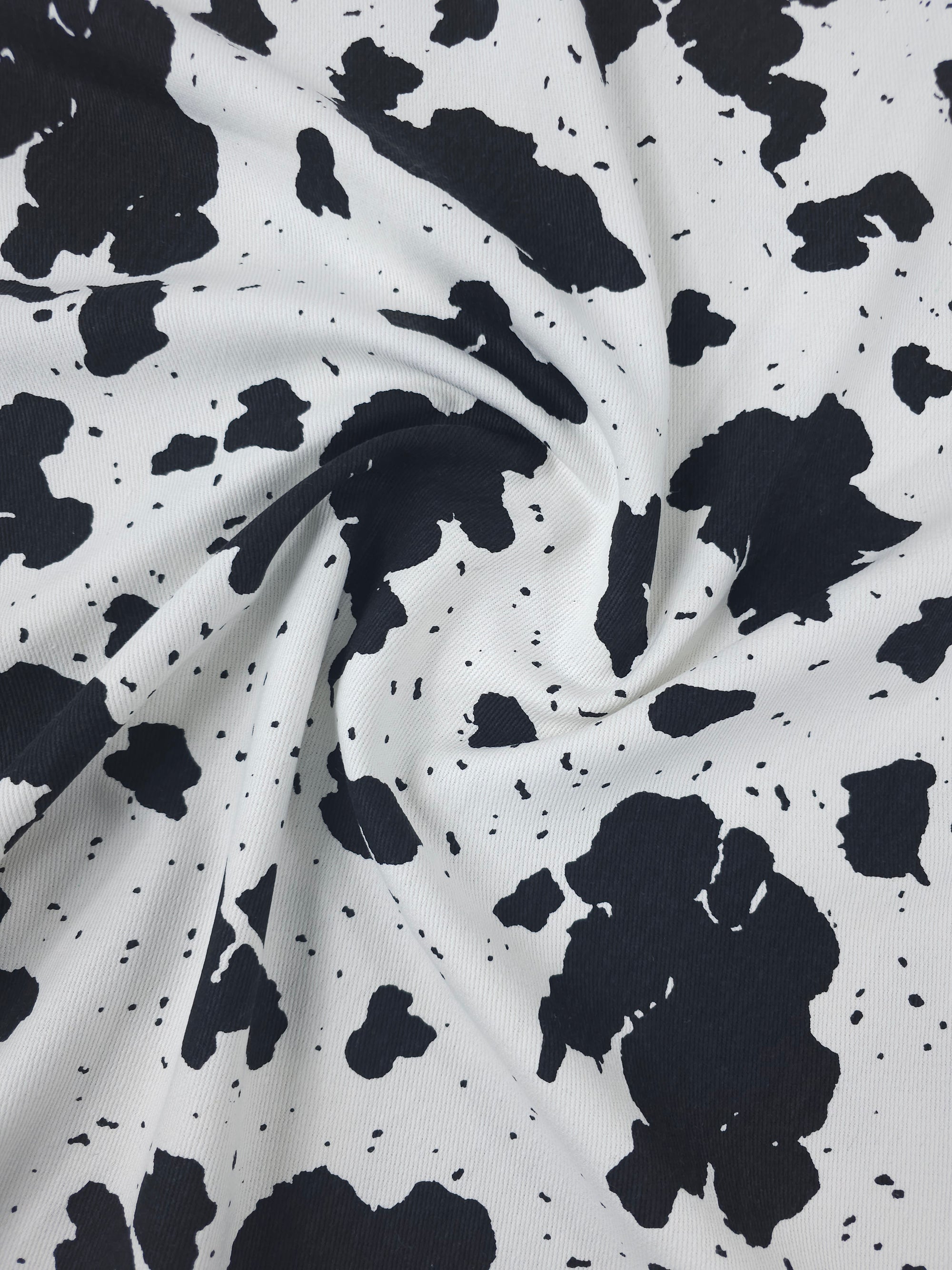 Black/White Speckle Cow Denim