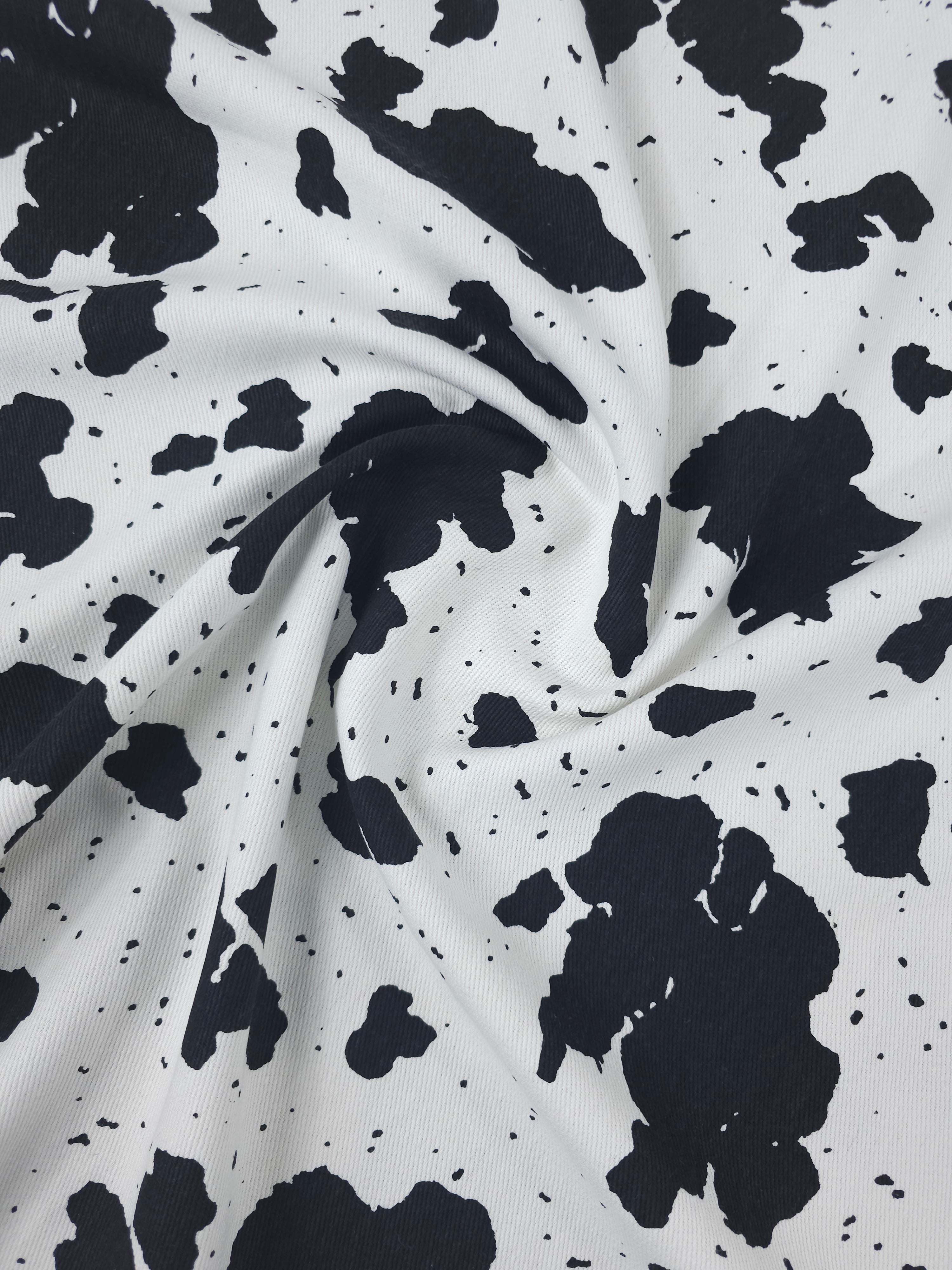 Black/White Speckle Cow Denim