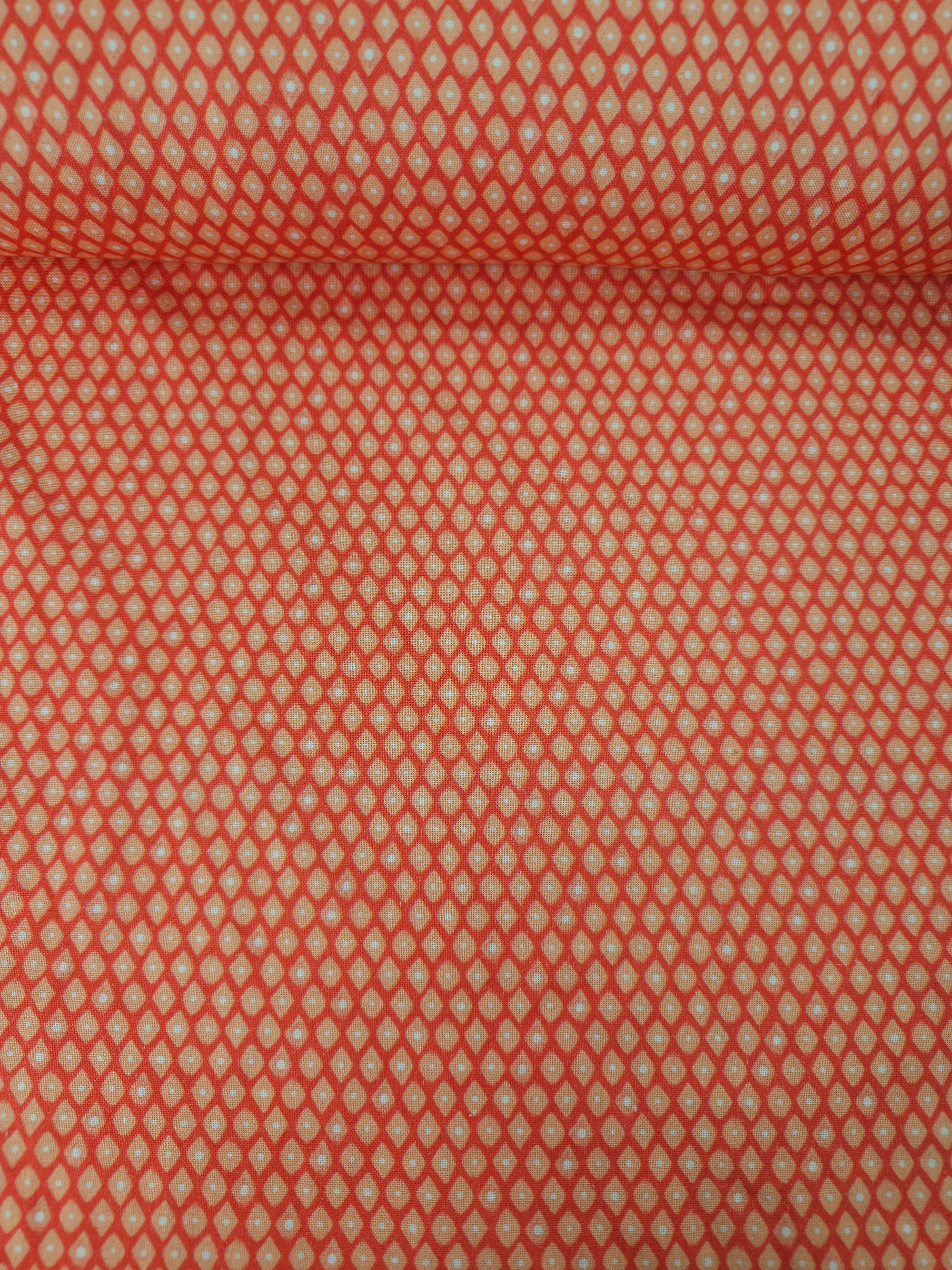 Orange Geometric Diamond 100% Cotton